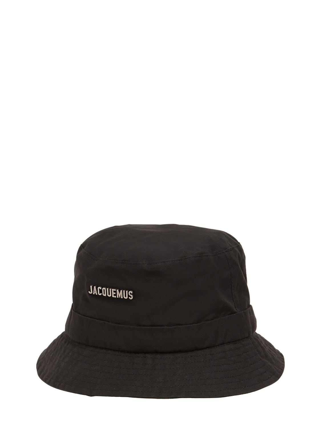 Shop Jacquemus Le Bob Gadjo Cotton Logo Bucket Hat In Black