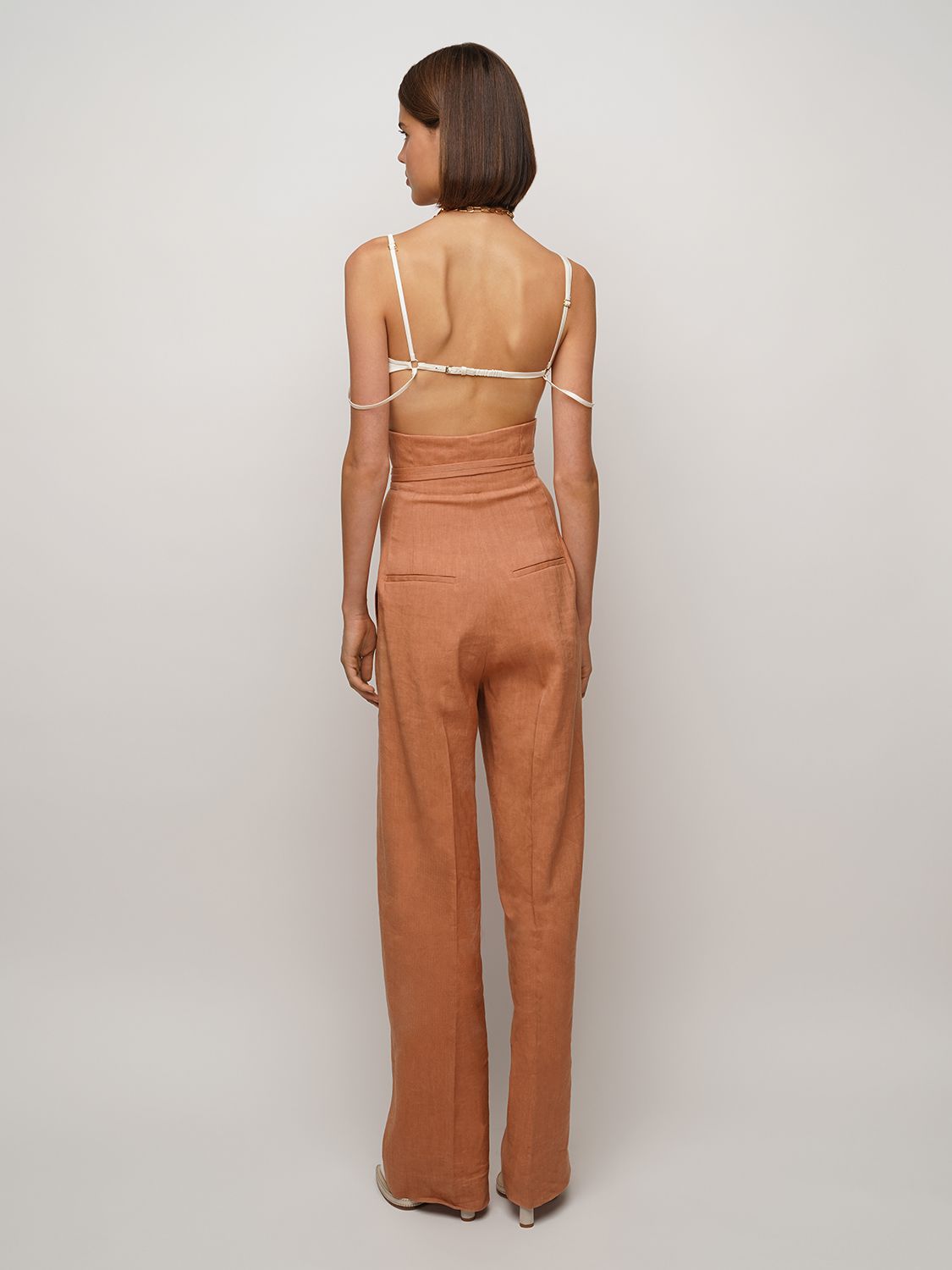 JACQUEMUS LE PANTALON NOVIO CANVAS WIDE LEG PANTS