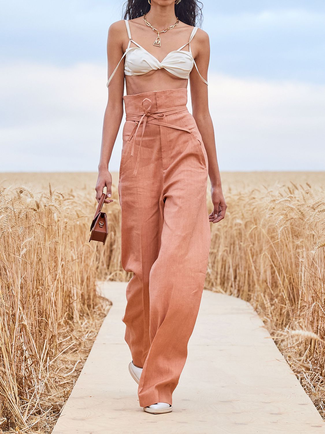 JACQUEMUS LE PANTALON NOVIO CANVAS WIDE LEG PANTS