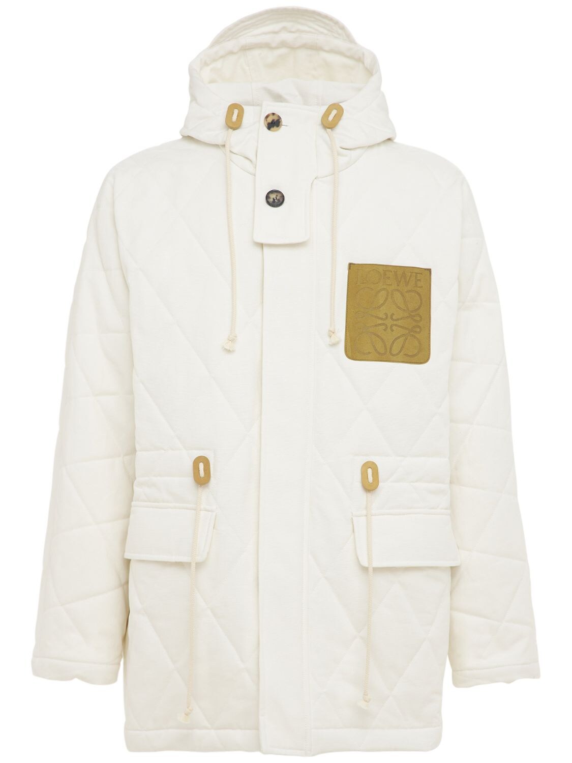 Loewe Jackets QUILTED HOODED COTTON VOILE PARKA