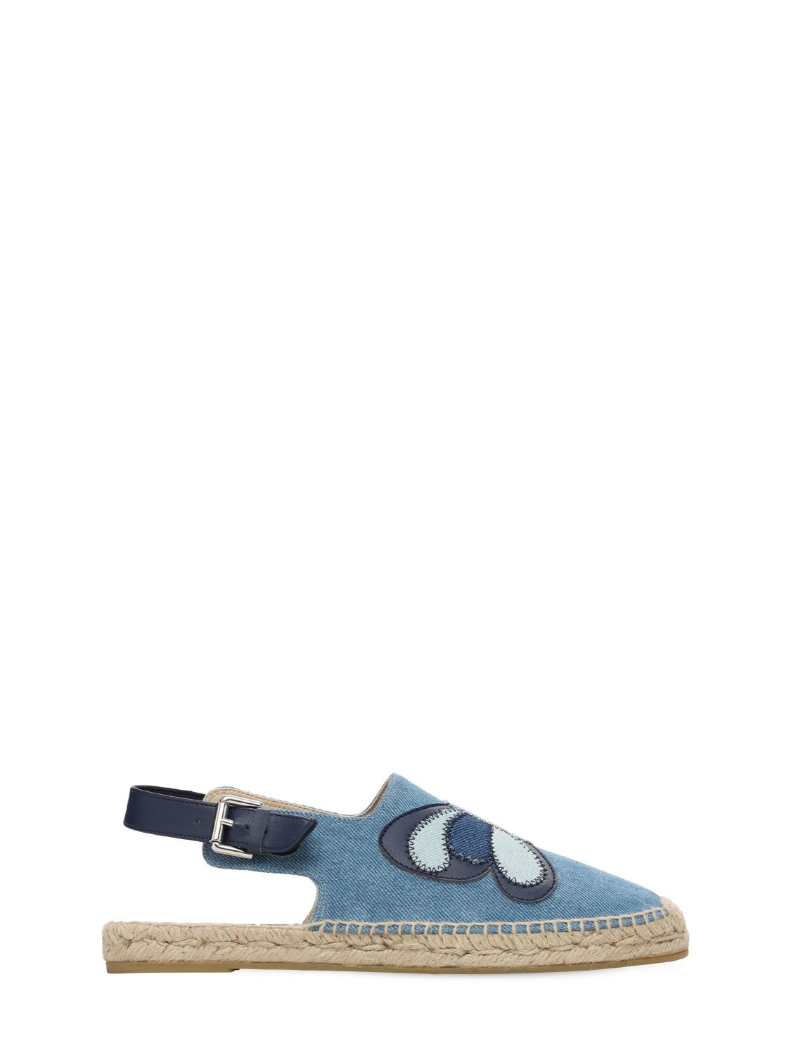 STELLA MCCARTNEY DENIM ESPADRILLE W/ BUTTERFLY PATCH,73I6SI013-NDA1NA2