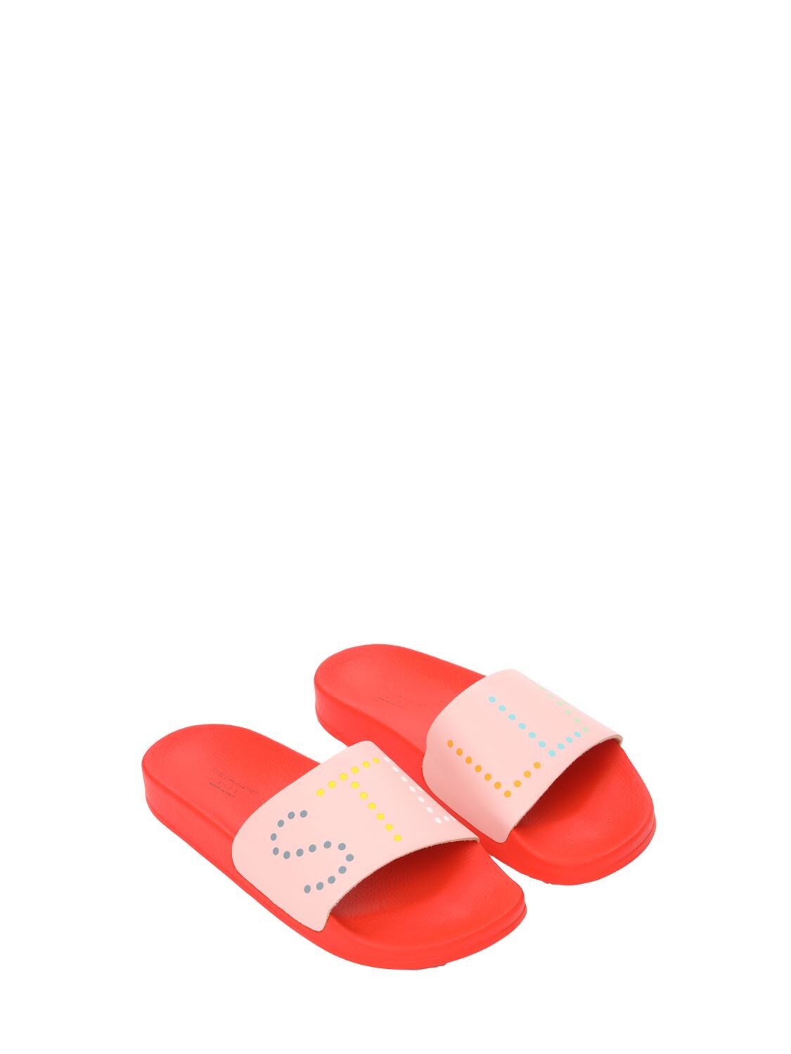 STELLA MCCARTNEY LOGO PRINT RUBBER SLIDE SANDALS,73I6SI015-NTU2MW2