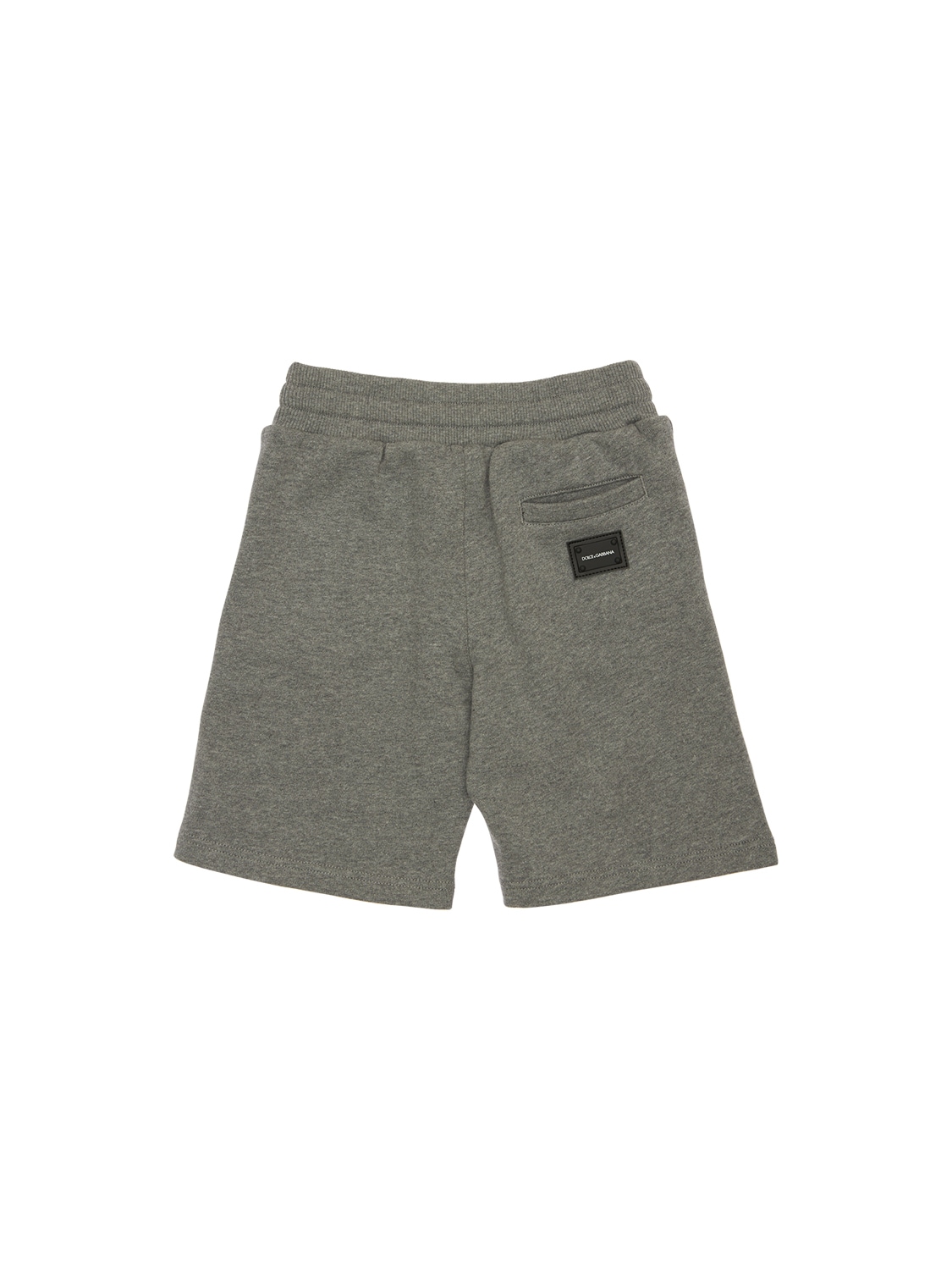 Dolce & Gabbana Logo Tag Cotton Sweat Shorts In Grey