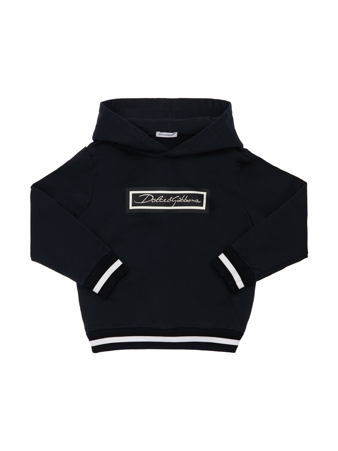 Dolce & Gabbana Kids' Cotton Sweatshirt Hoodie In Navy
