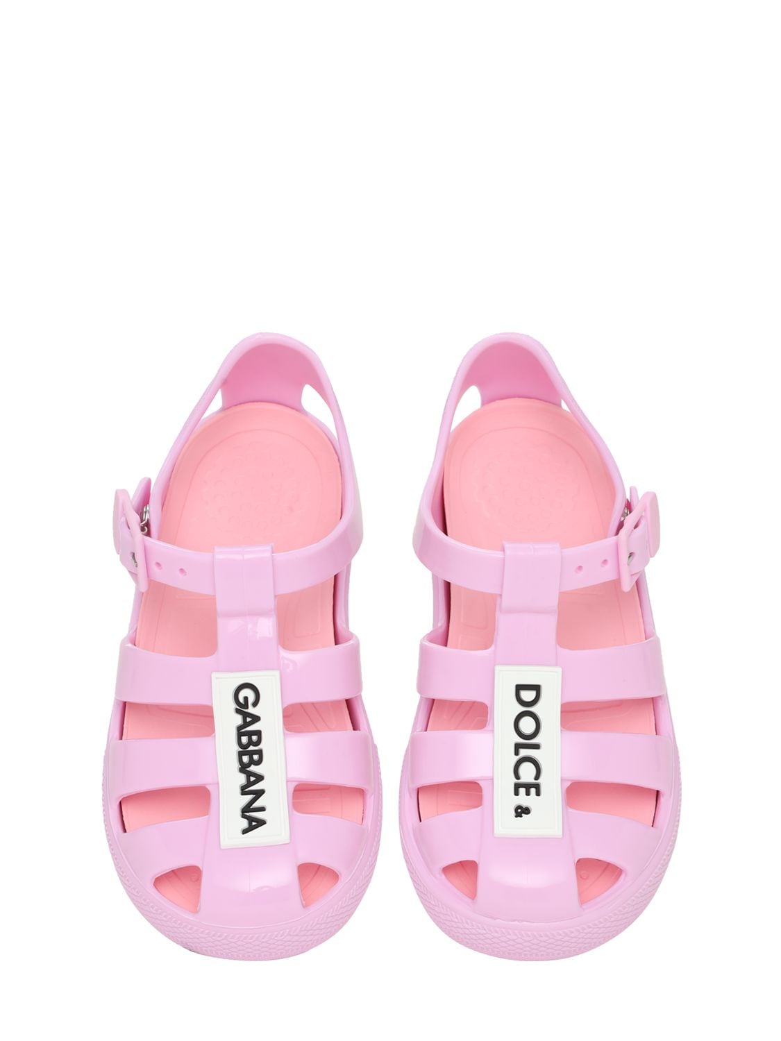 DOLCE & GABBANA LOGO PVC果冻凉鞋,73I6T9030-ODA0MDA1
