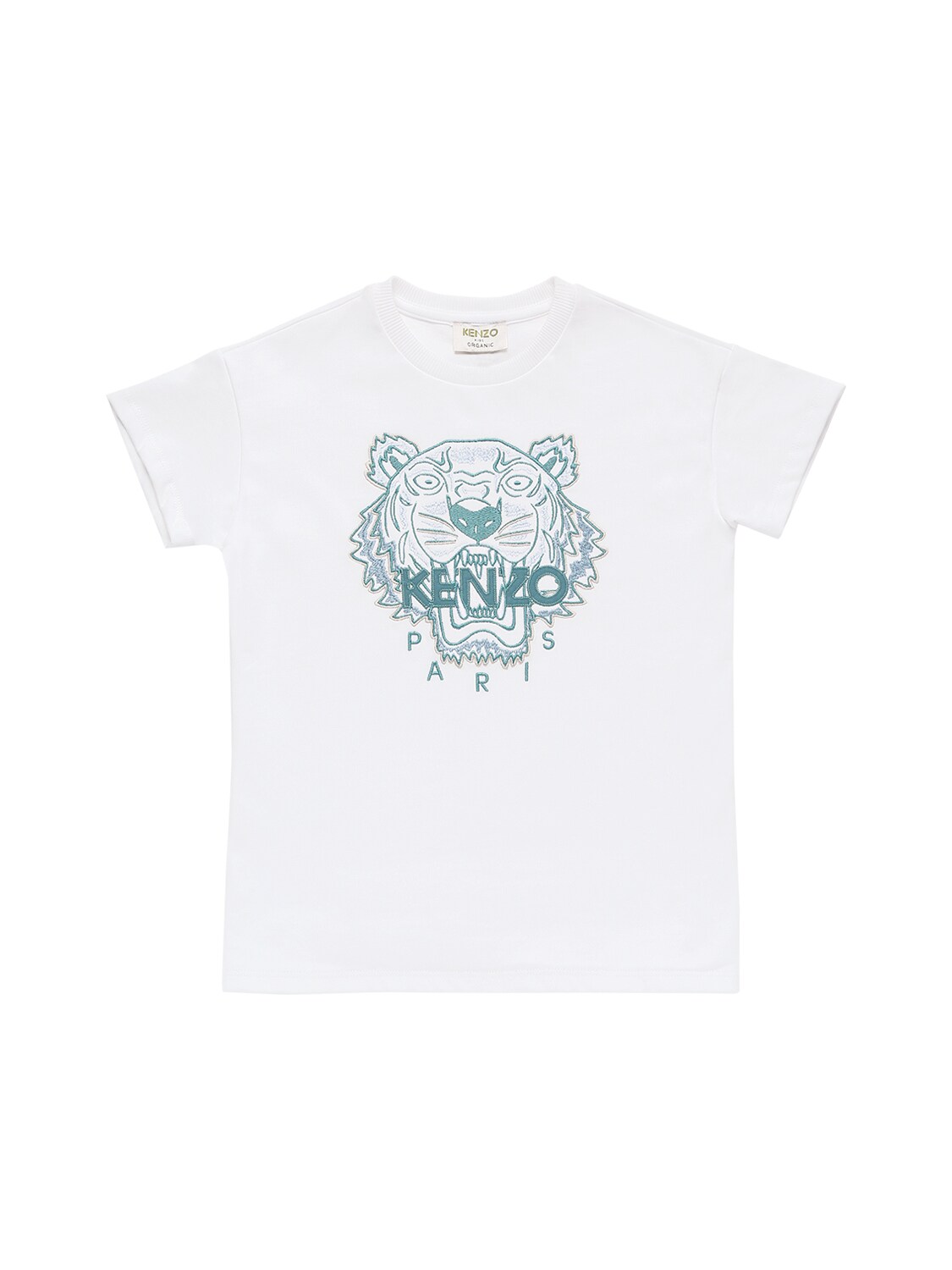 KENZO TIGER EMBROIDERY ORGANIC COTTON T-SHIRT,73I6TC070-MTAZ0