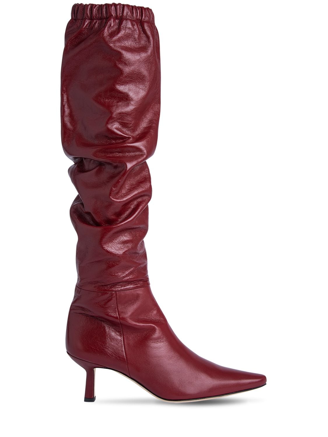65mm Gwen Creased Leather Tall Boots