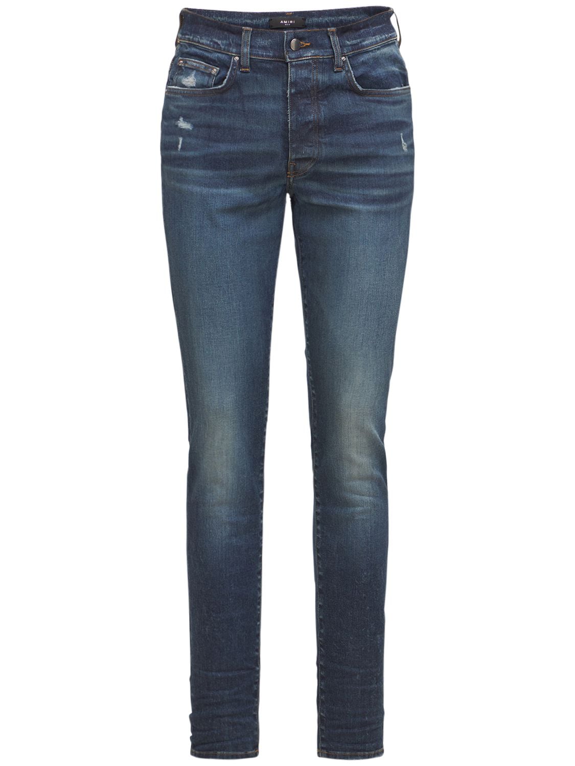 Amiri 15cm Stack Cotton Denim Jeans In Deep Indigo | ModeSens
