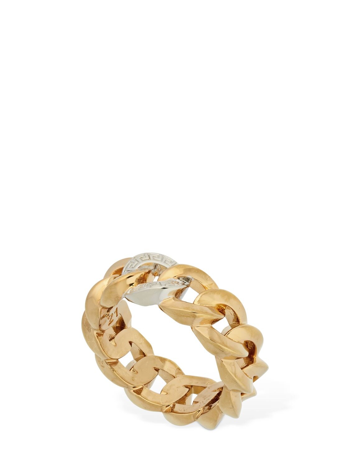 VERSACE GREEK MOTIF CHAINED BICOLOR RING,73I80W026-S1ZPUA2