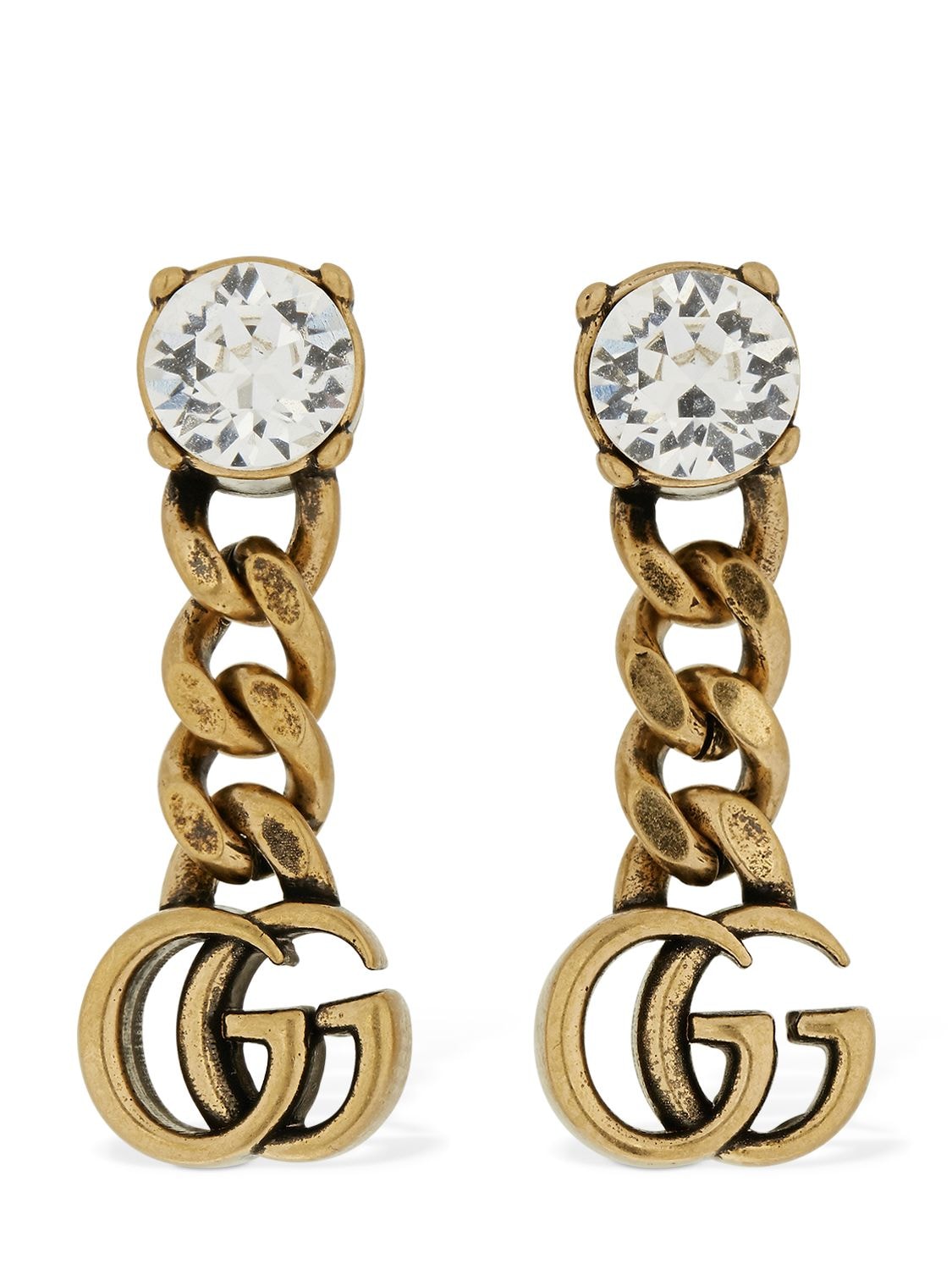 Gg Marmont Drop Earrings W/ Crystal