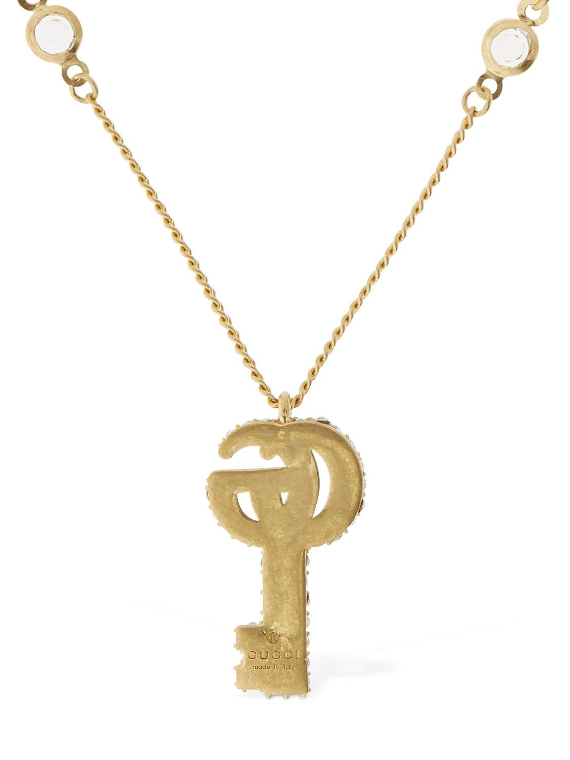 Double G key necklace with crystals