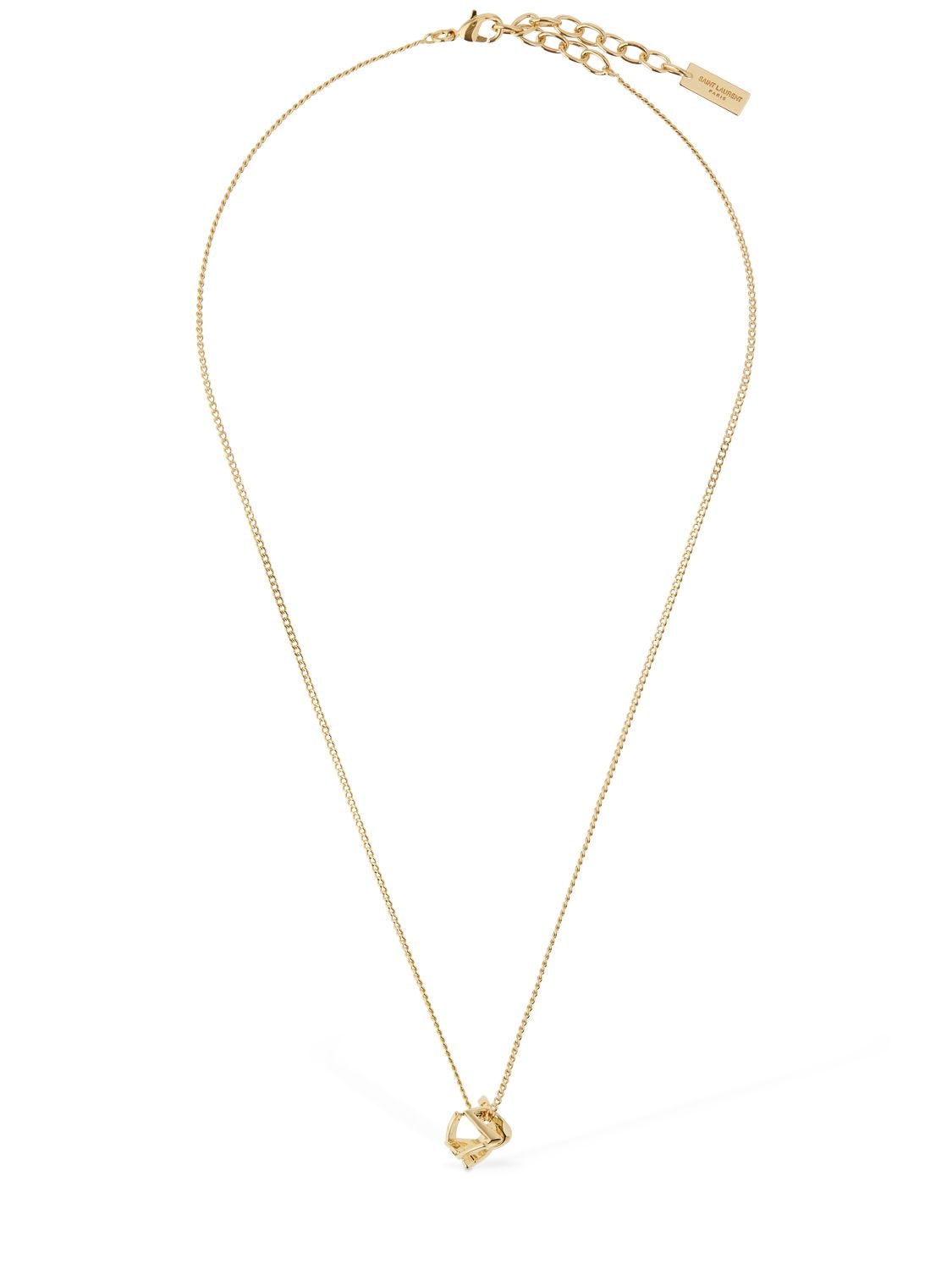 Saint Laurent Ysl Twist Charm Chain Necklace In Gold