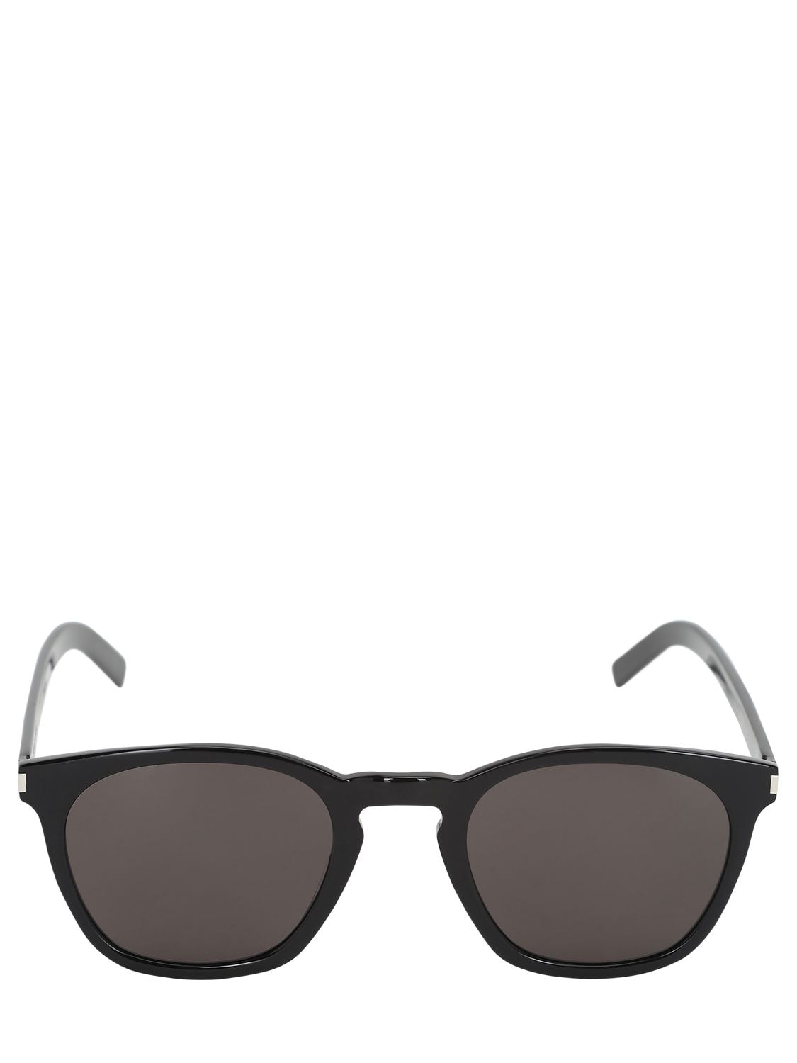 Saint Laurent Sl 28 Slim Round Acetate Sunglasses In Grey