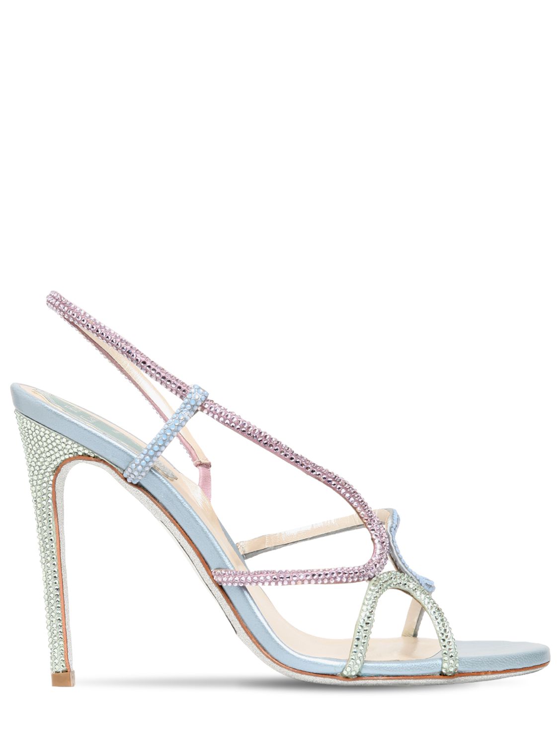 RenÃ© Caovilla - 105mm embellished satin sandals - Lilac/Multi | Luisaviaroma