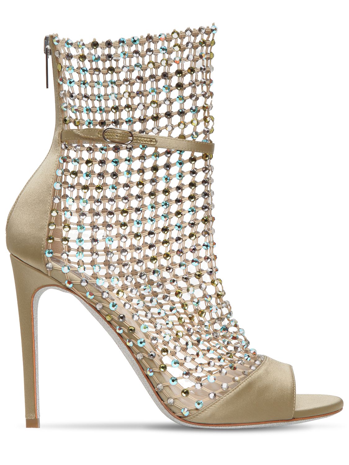RenÃ© Caovilla - 105mm embellished nylon & satin sandals - Khaki | Luisaviaroma