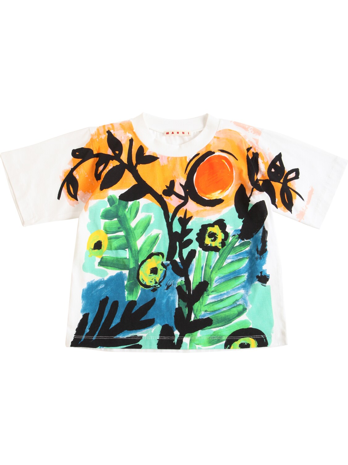 Marni Junior Kids' Printed Cotton Jersey T-shirt In Multicolor