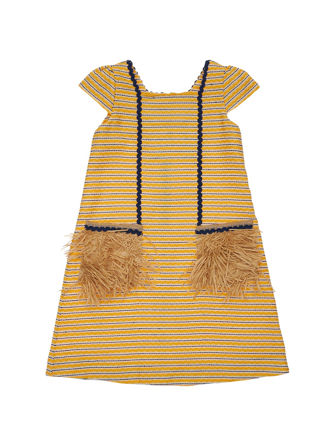 Mimisol Kids' Embellished Jacquard Dress In Beige | ModeSens