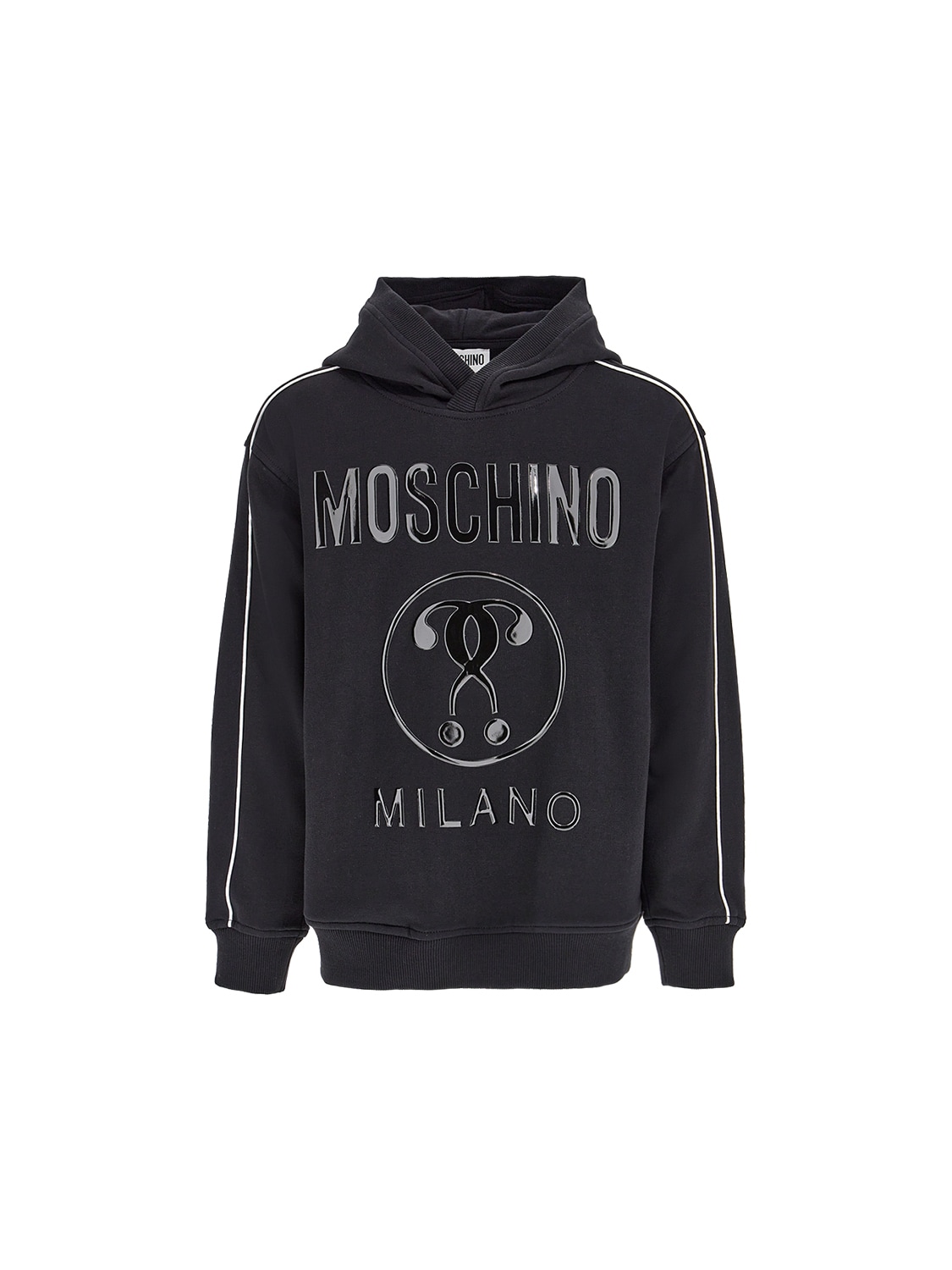 Moschino Kids' Logo Print Cotton Sweatshirt Hoodie In Black