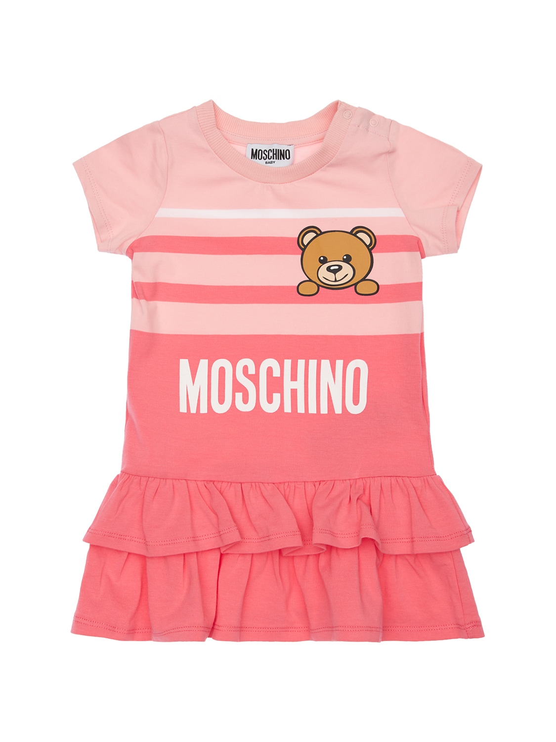 Moschino Kids' Toy Print Cotton Jersey Dress In Pink
