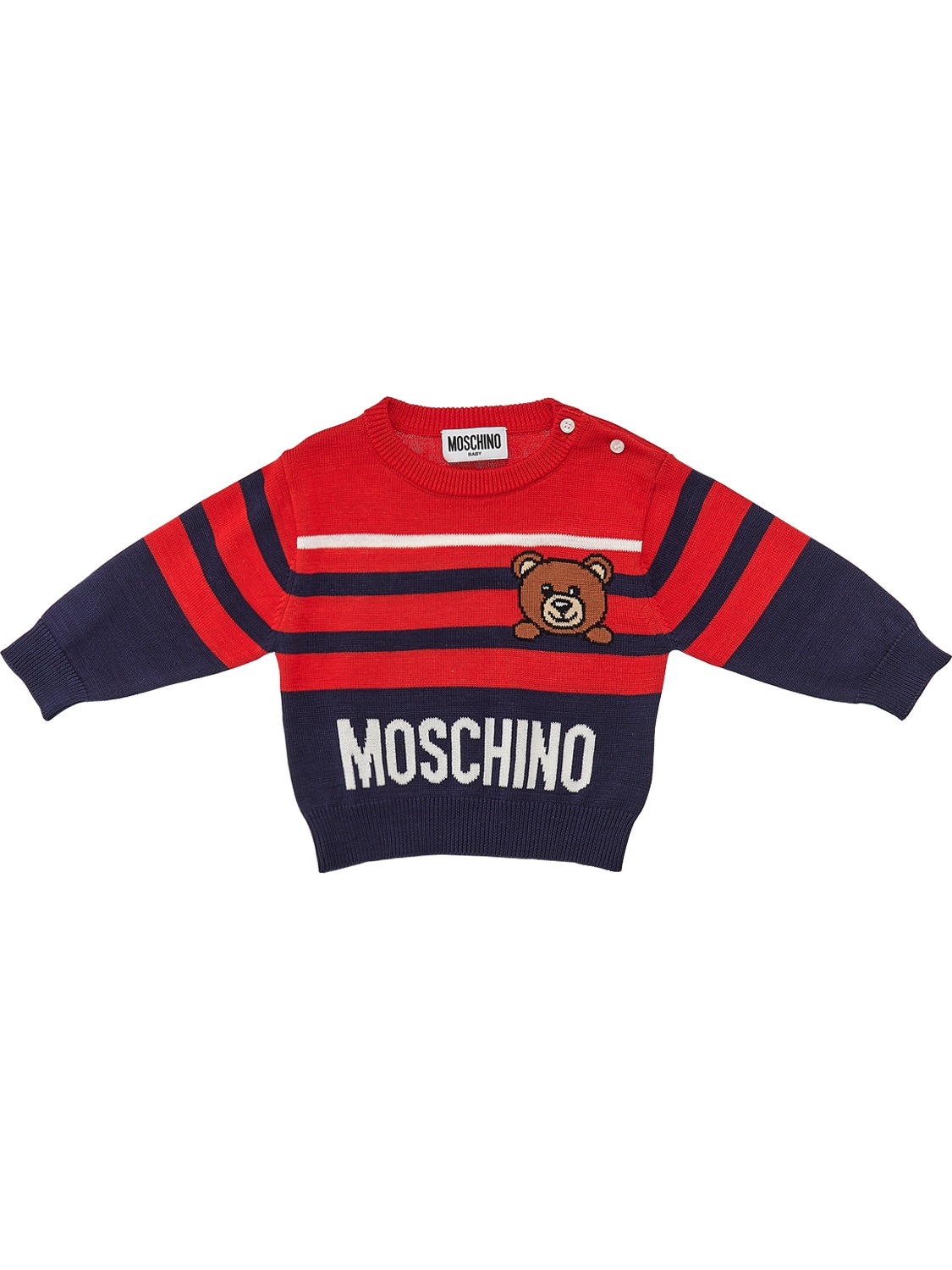 MOSCHINO COTTON KNIT SWEATER,73I8ZL042-ODM0MDM1