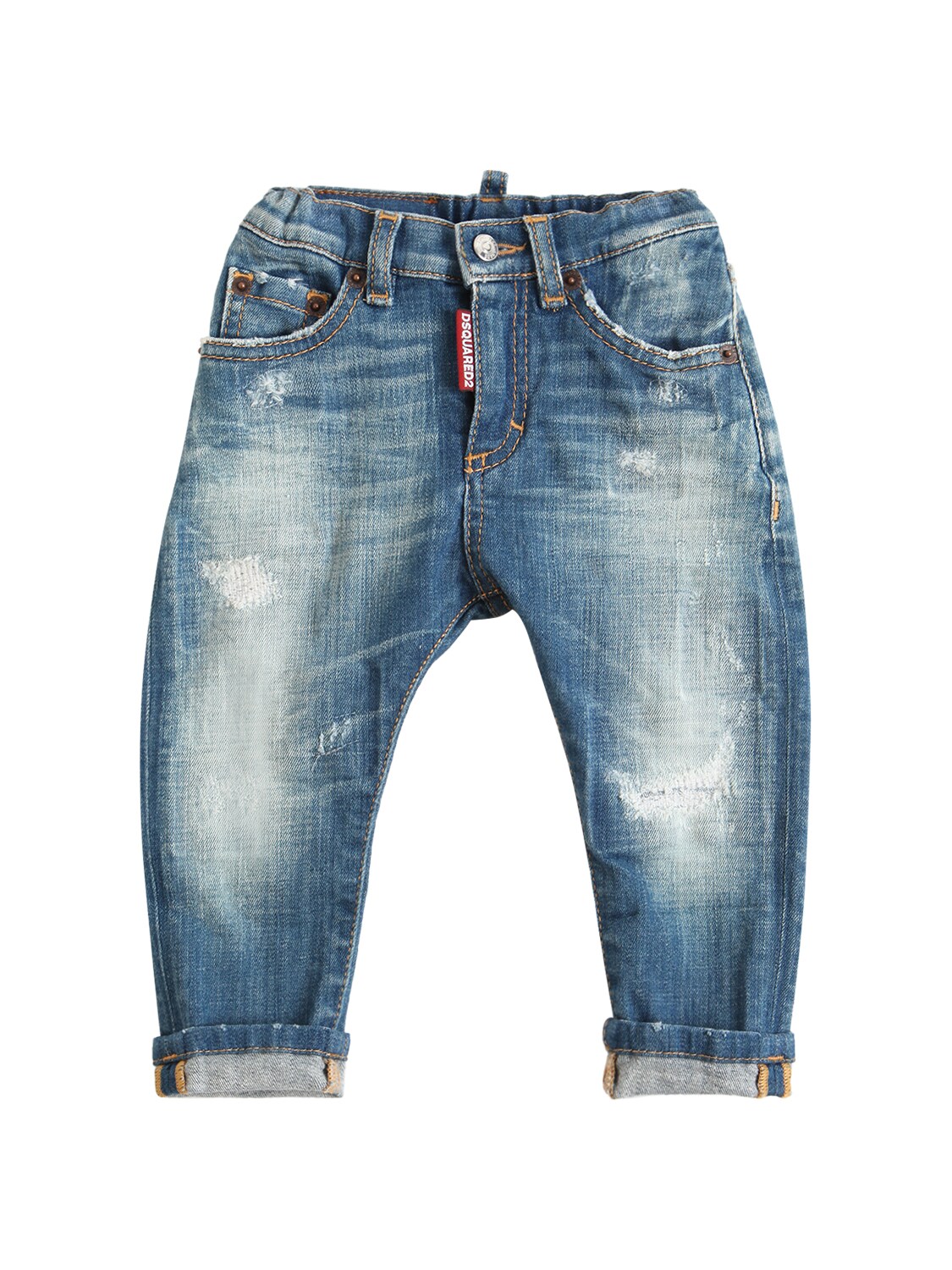 Dsquared2 Kids' Destroyed Stretch Cotton Denim Jeans