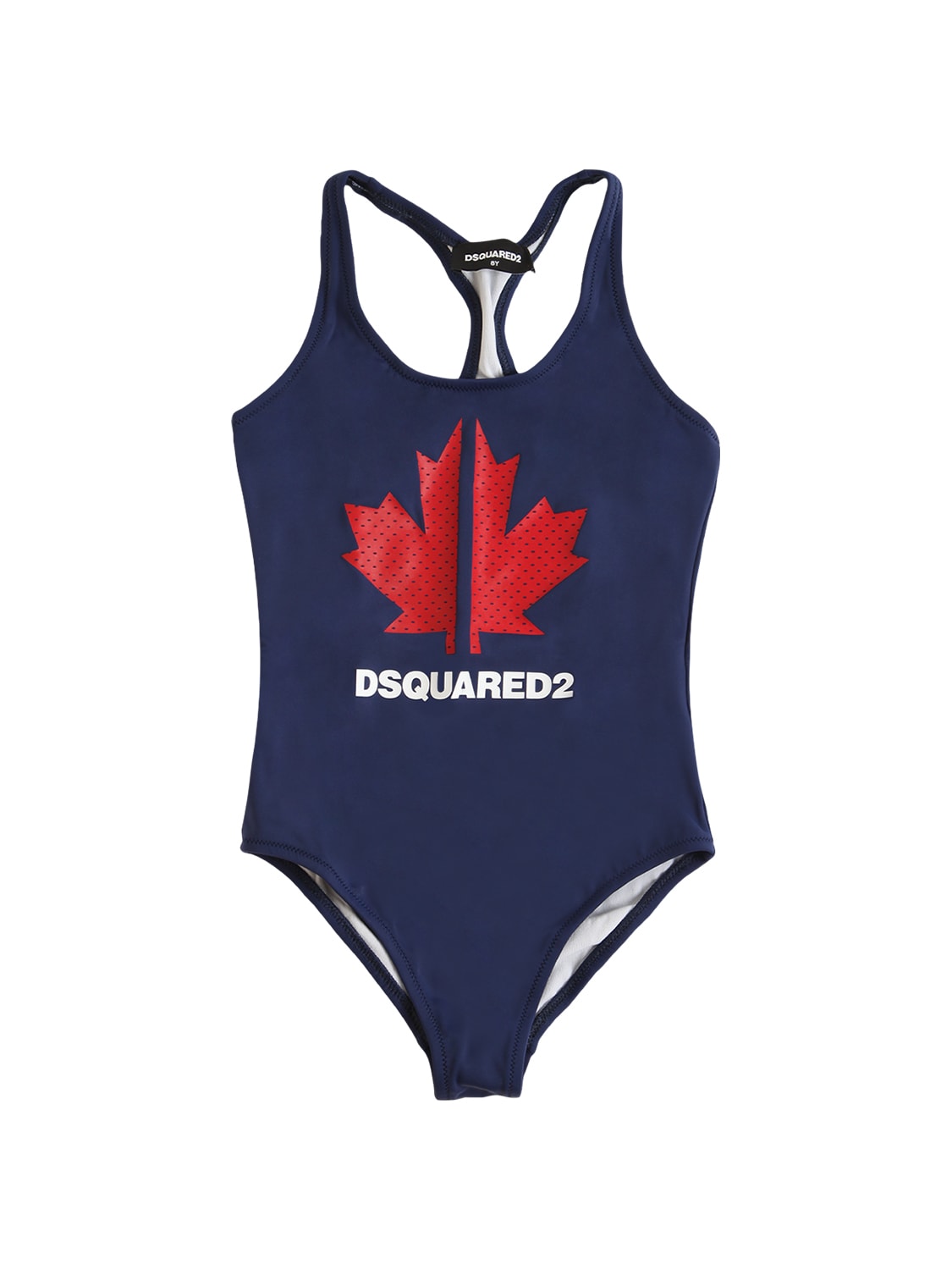 Dsquared2 Kids' Logo Print Lycra One Piece Swimsuit In Navy | ModeSens