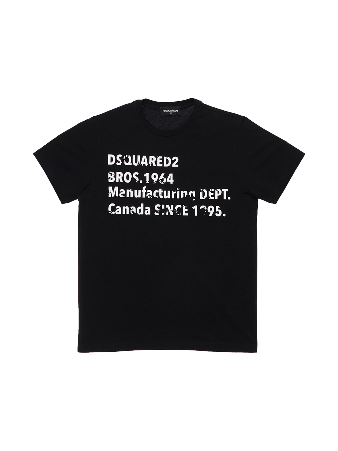 Dsquared2 Kids' Printed Cotton Jersey T-shirt In Black