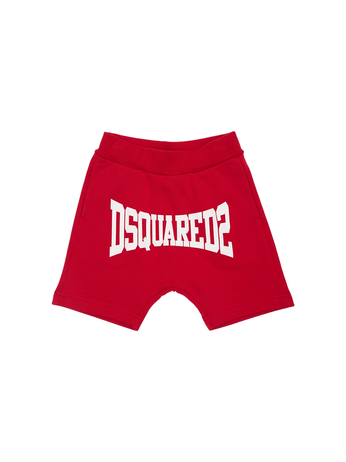 Dsquared2 Kids' Logo Print Cotton Sweat Shorts In Red