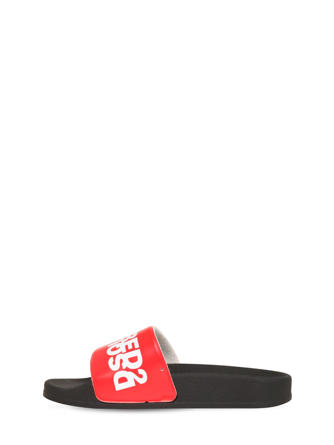 Dsquared2 Black And Red Teen Slippers With White Dsquared Kids Press |  ModeSens