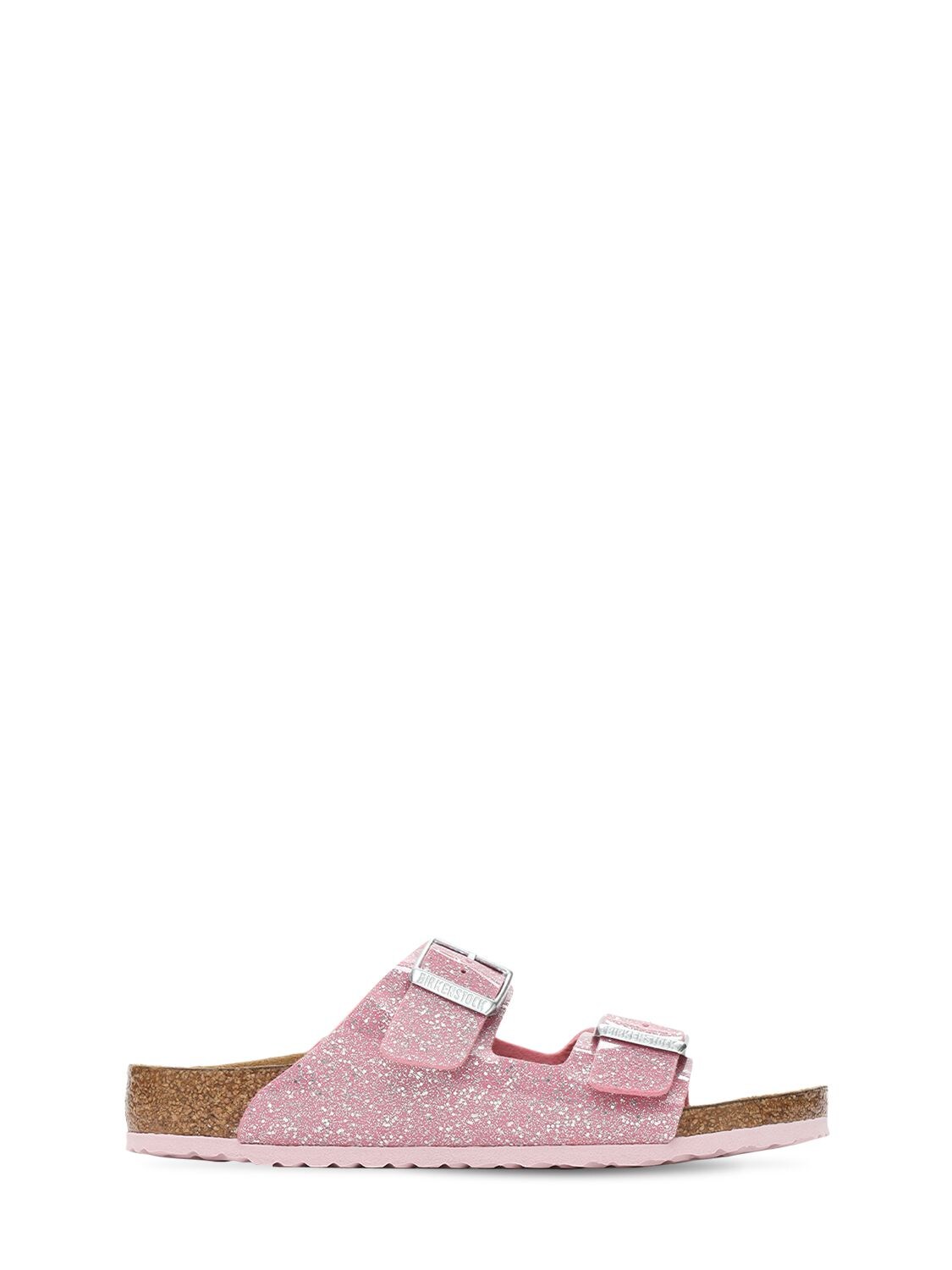 Birkenstock Glittered Faux Leather Sandals In Pink