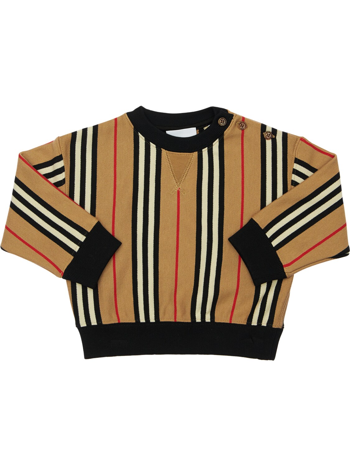 Burberry Kids' Icon Striped Cotton Sweatshirt In Beige