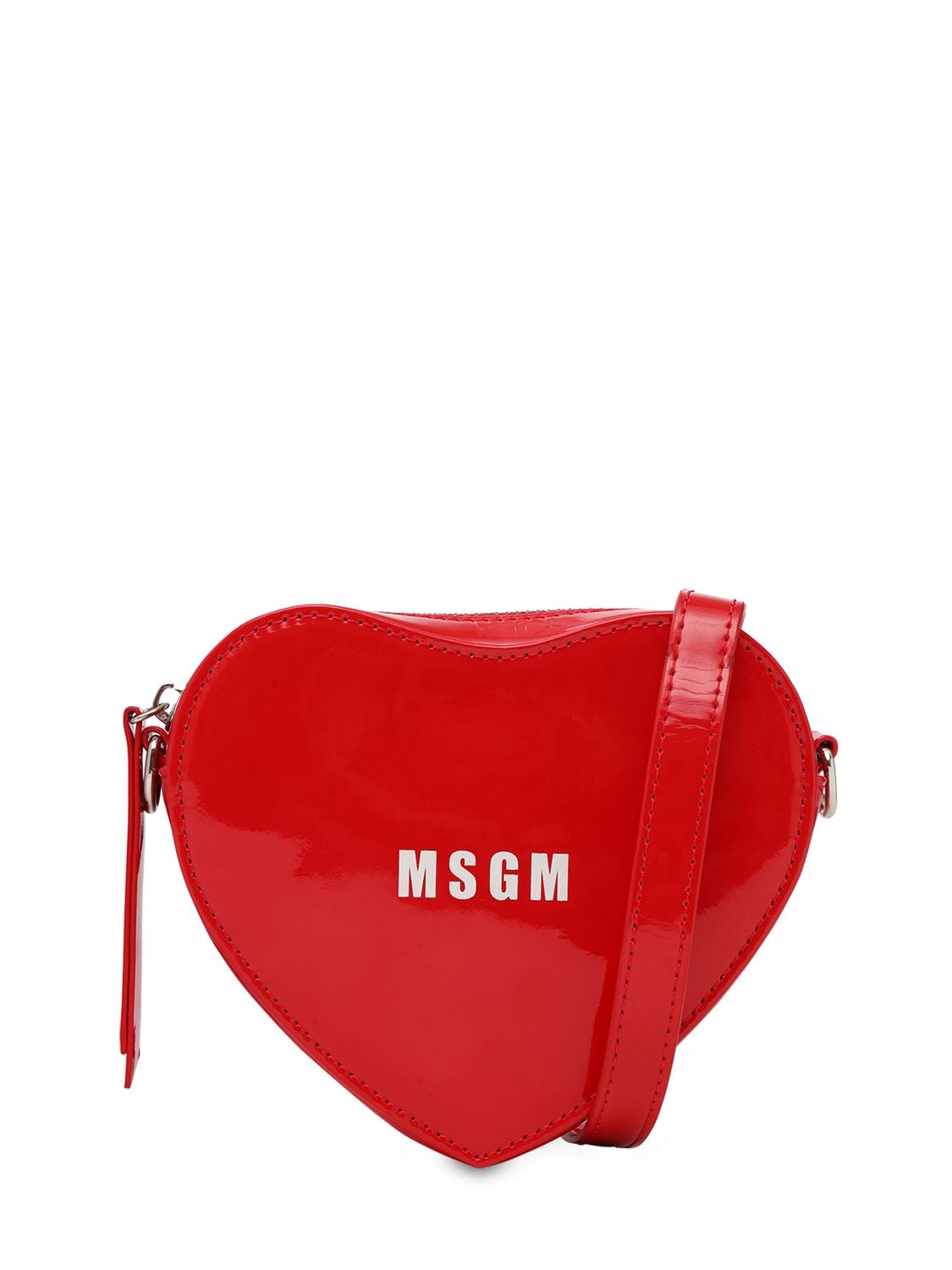 MSGM FAUX LEATHER HEART SHOULDER BAG,73I93G067-MDQW0