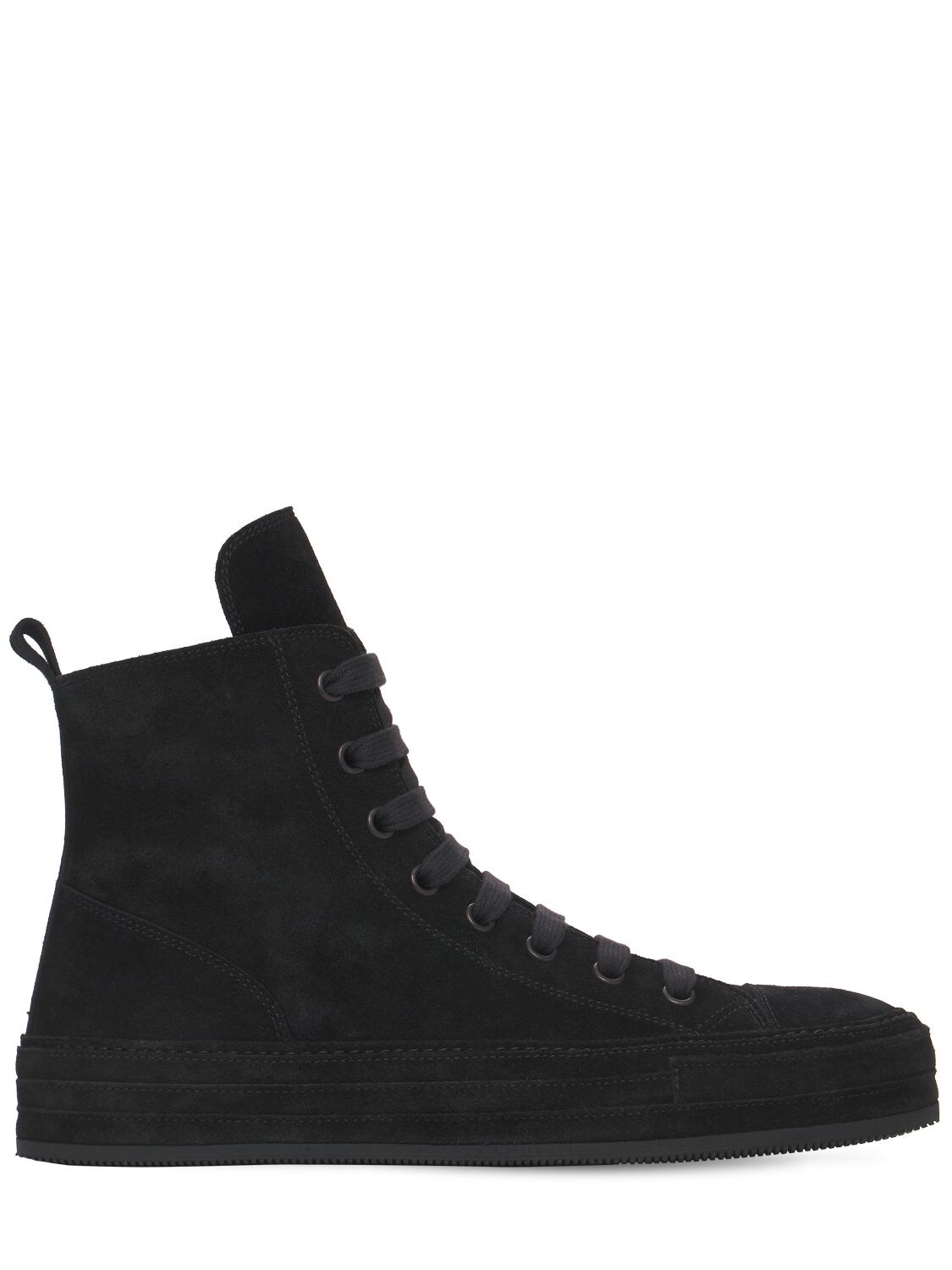 ANN DEMEULEMEESTER SUEDE HIGH-TOP SNEAKERS,73IA5I003-MDK50
