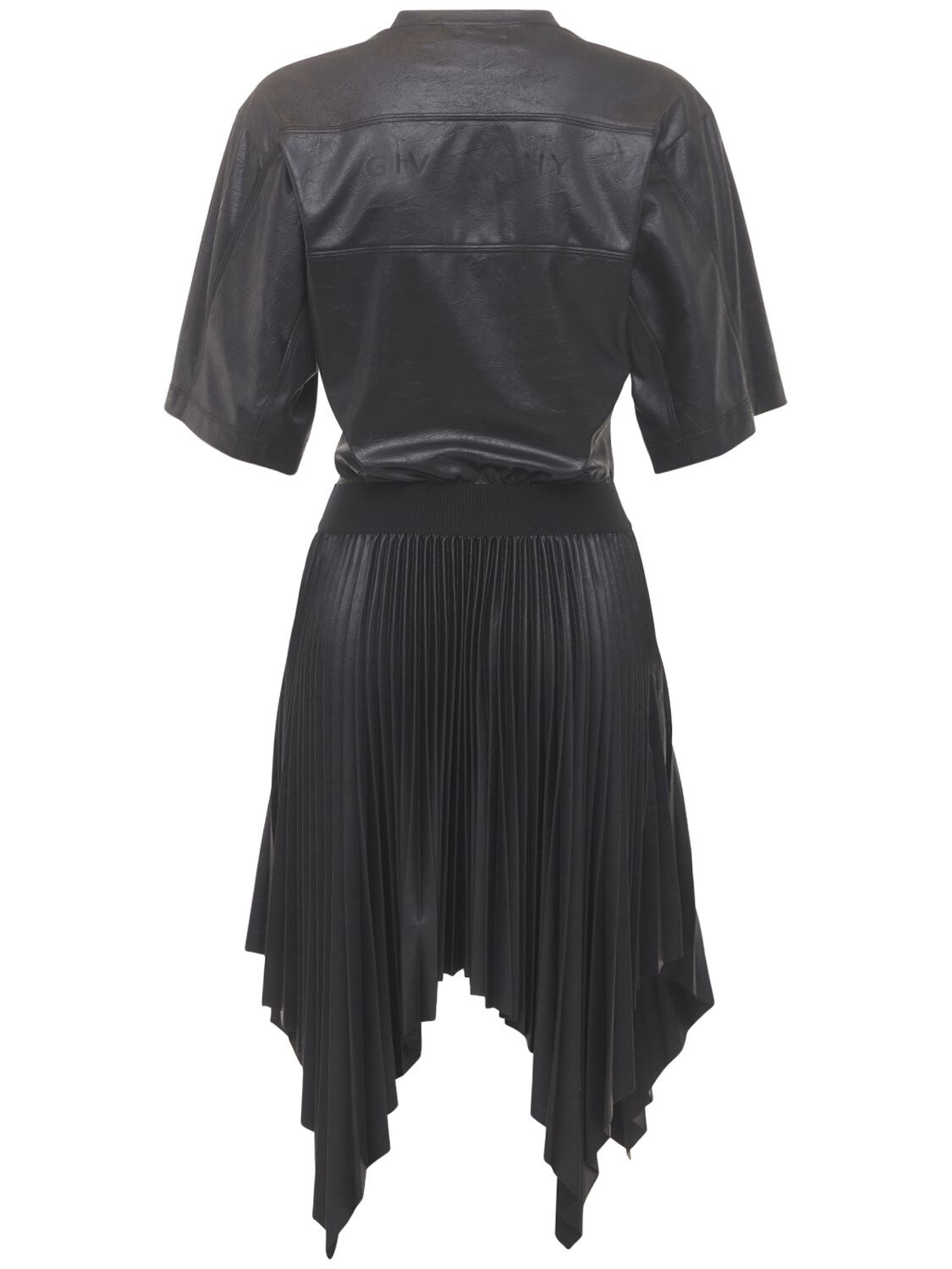 GIVENCHY WAXED PLEATED DRESS W/ BACK LOGO,73IA7M021-MDAX0