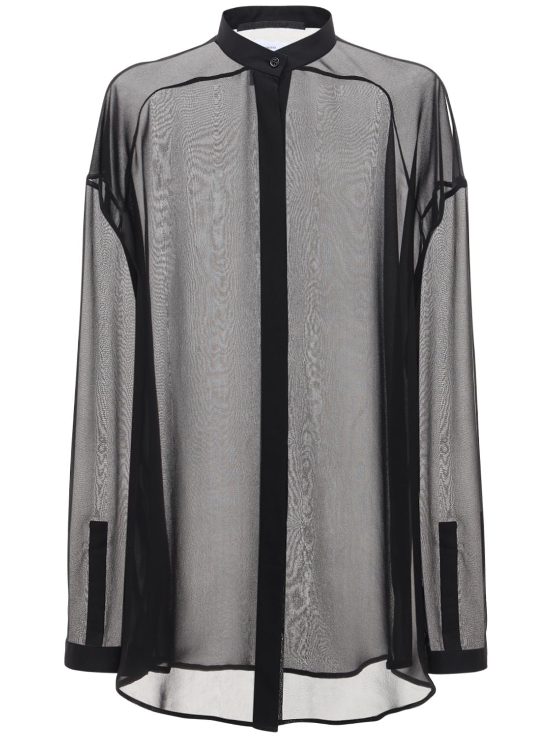 Haider Ackermann Silk Sheer Muslin Oversized Shirt In Black