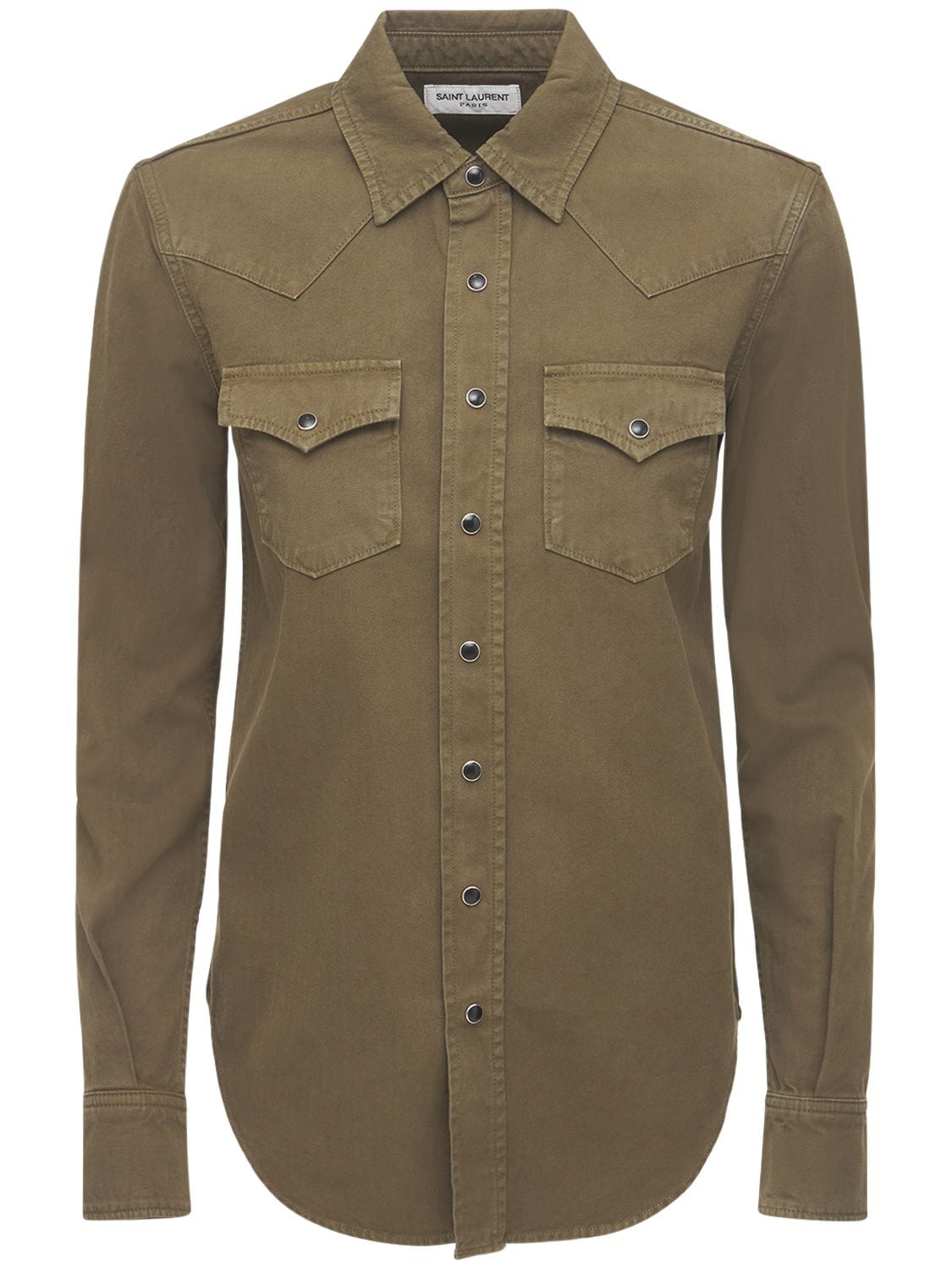 SAINT LAURENT 西部风格棉质牛仔衬衫,73IA8C022-MZI1NG2