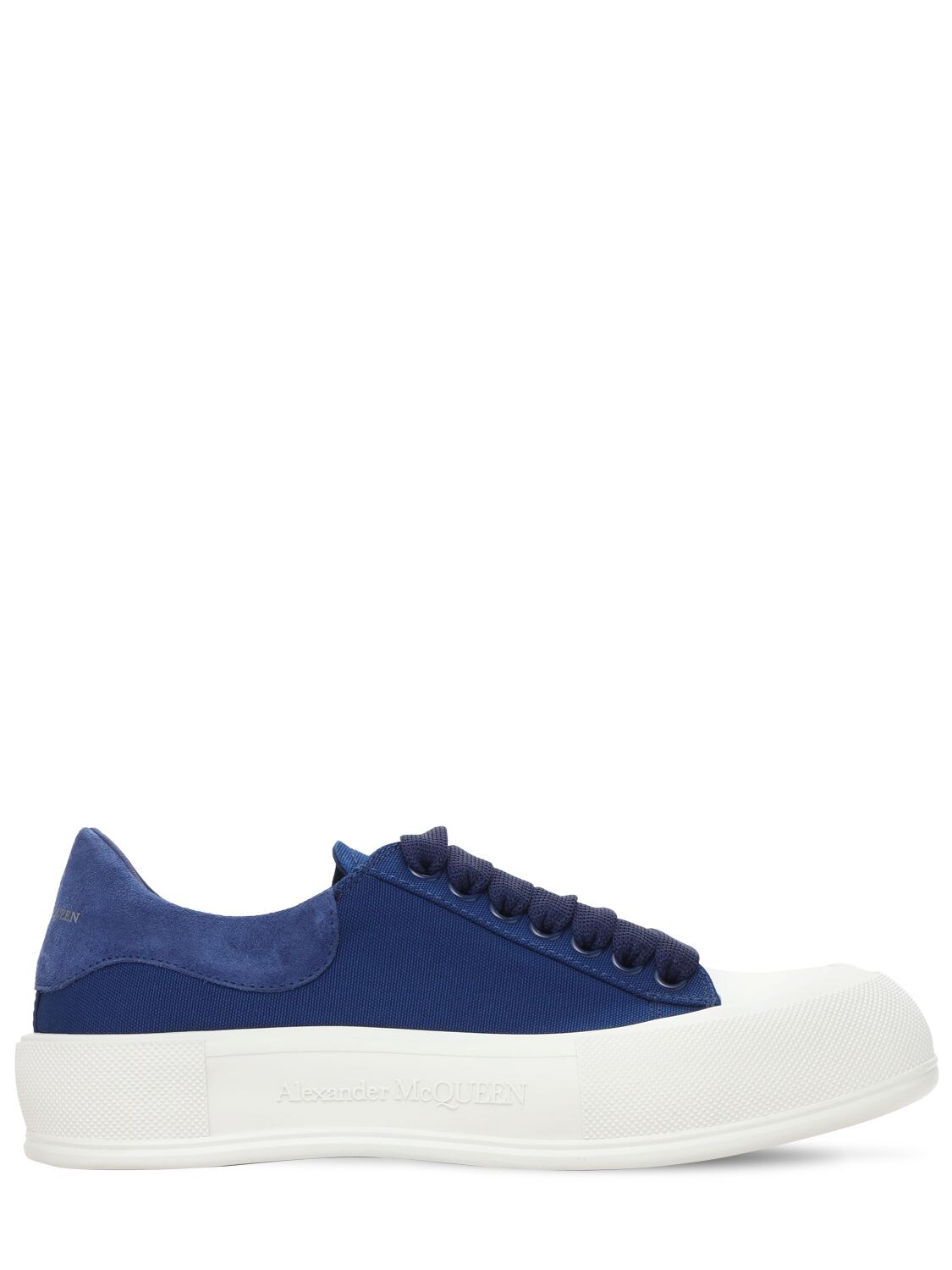 ALEXANDER MCQUEEN 45MM COTTON CANVAS & SUEDE SNEAKERS,73IA8F006-NDI4MG2