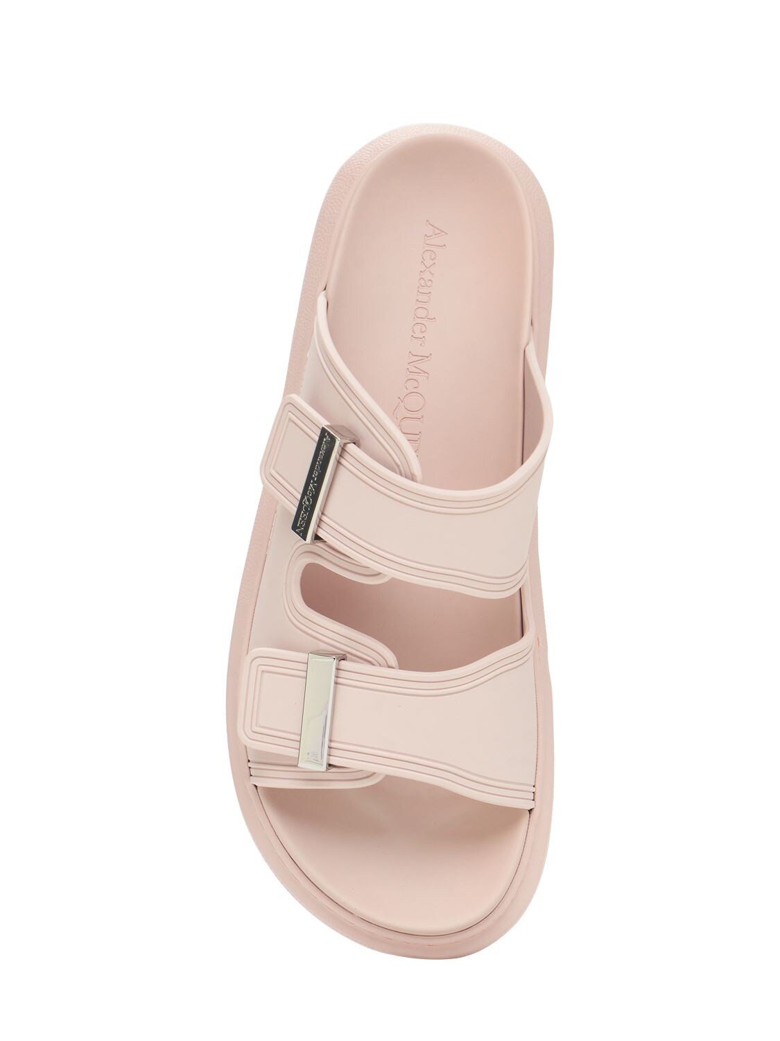 Shop Alexander Mcqueen 50mm Rubber Slide Sandals In Blush