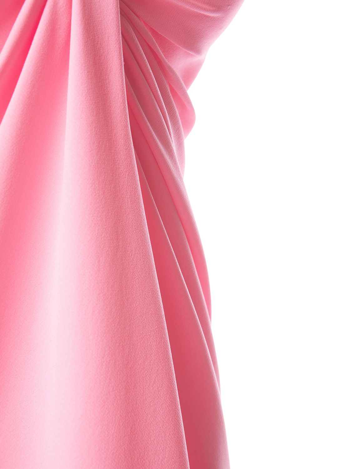 VALENTINO KNOT DRAPING SILK CADY MINI DRESS