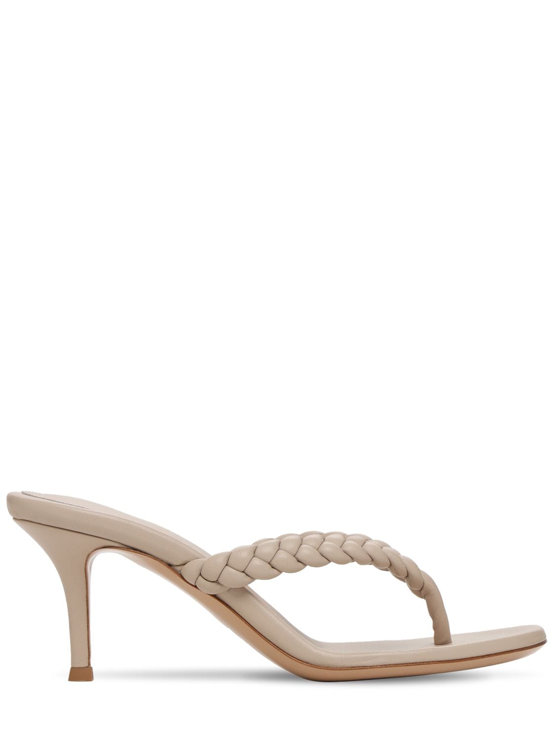 Gianvito Rossi 70MM TROPEA BRAIDED LEATHER THONG SANDAL