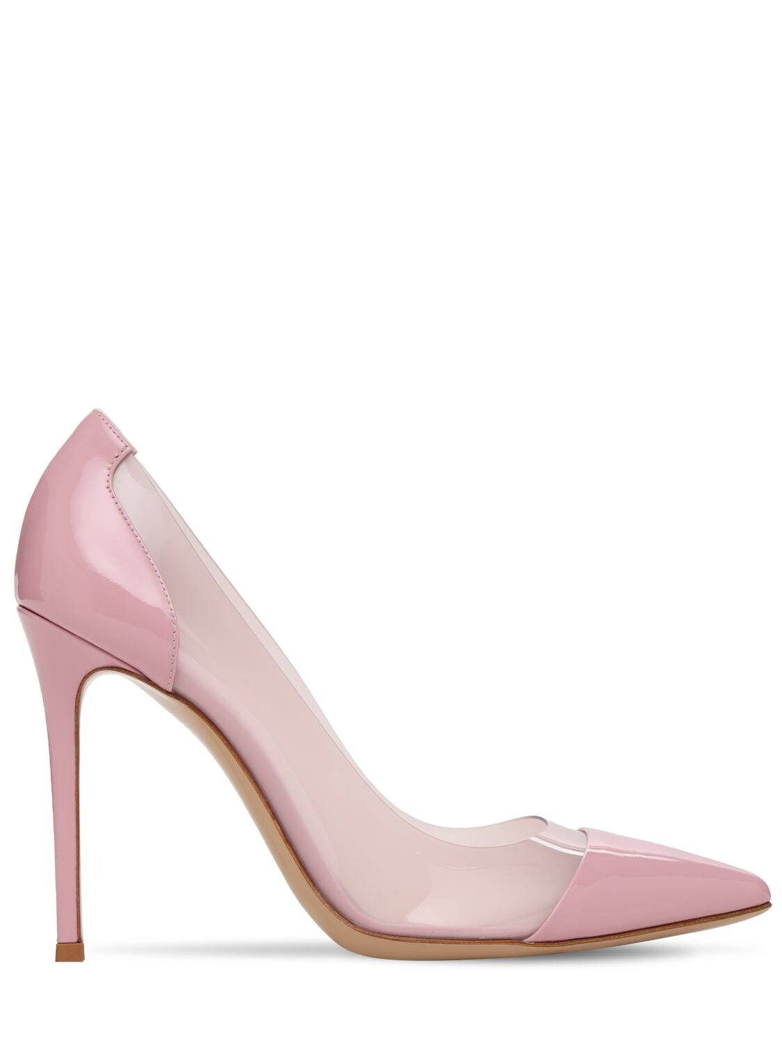 Gianvito Rossi 105mm Plexi & Patent Leather Pumps In Pink