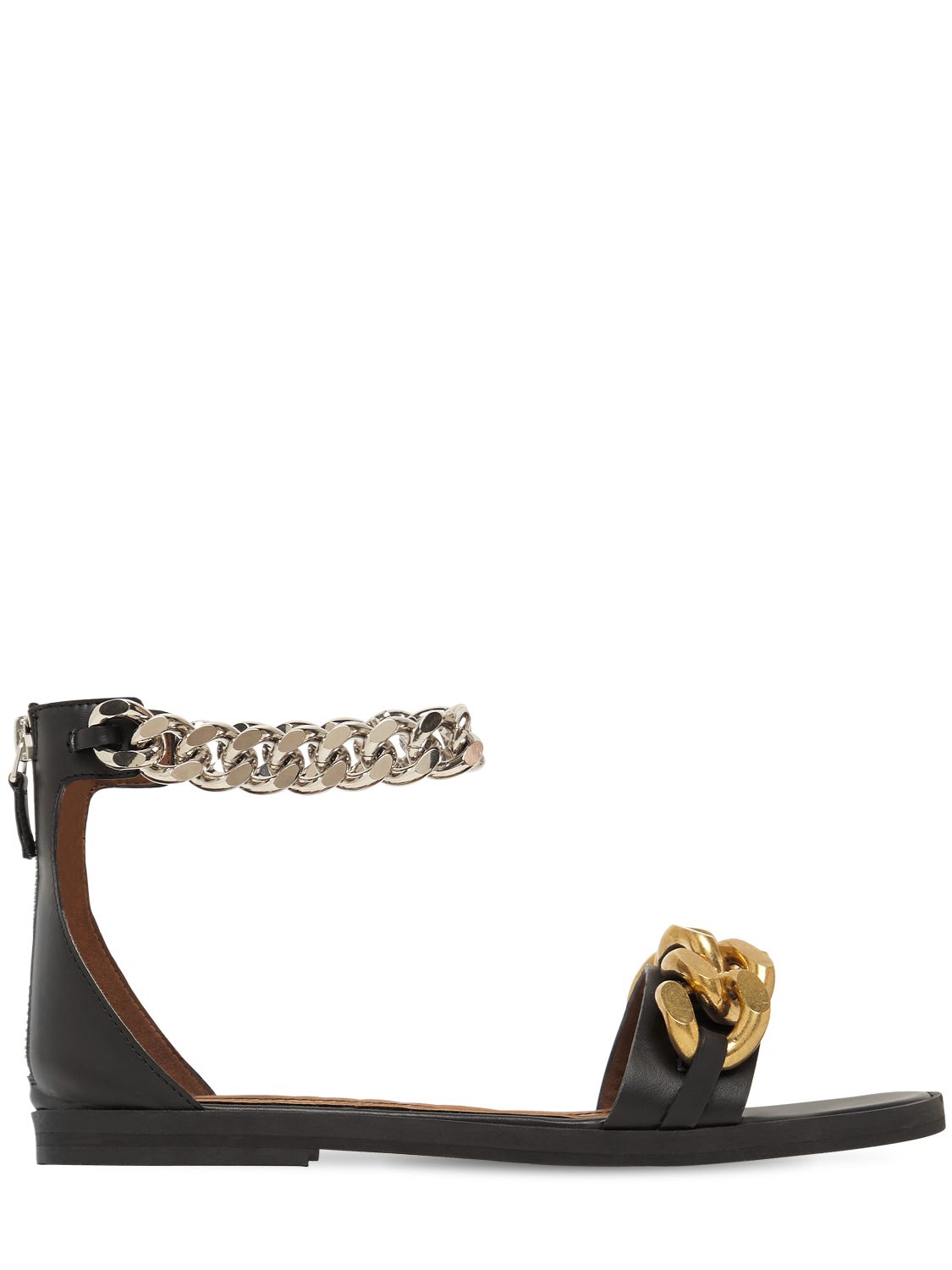 Stella Mccartney Black Falabella Faux Leather Chain Sandals | ModeSens