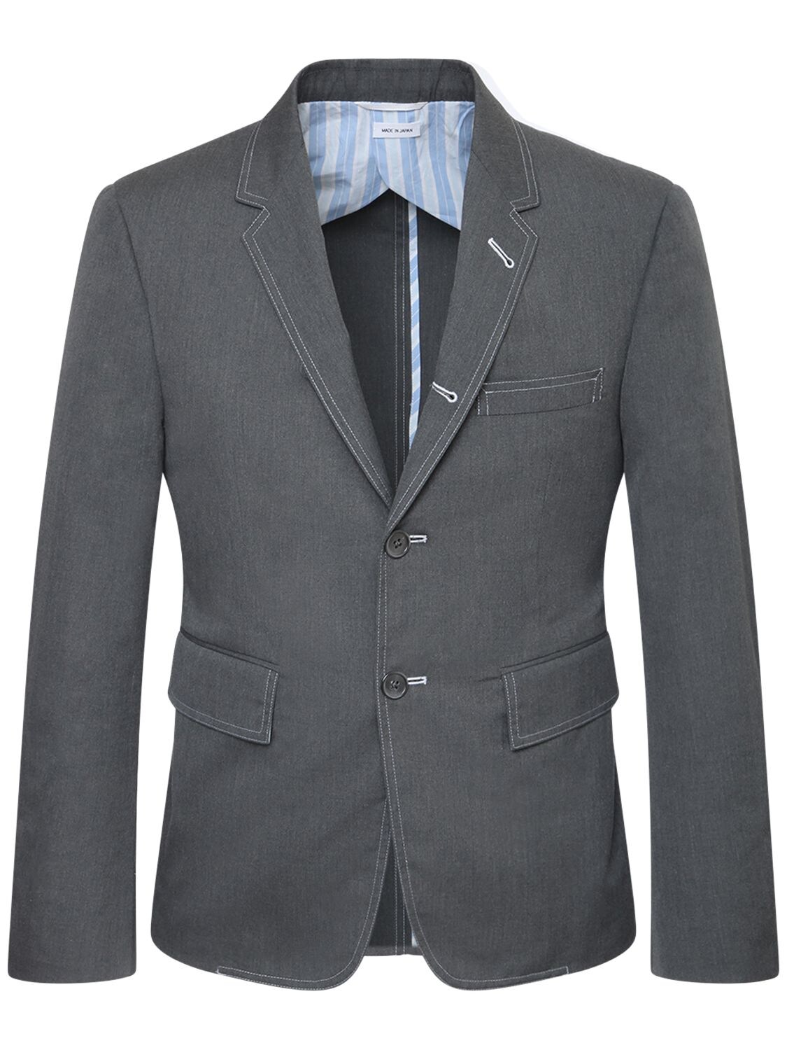 Thom Browne Tech Blend Sport Blazer W/ Double Stitch In Med Grey