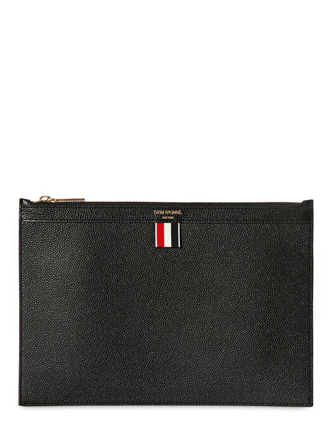 Image of Medium Pebbled Leather Zip Pouch