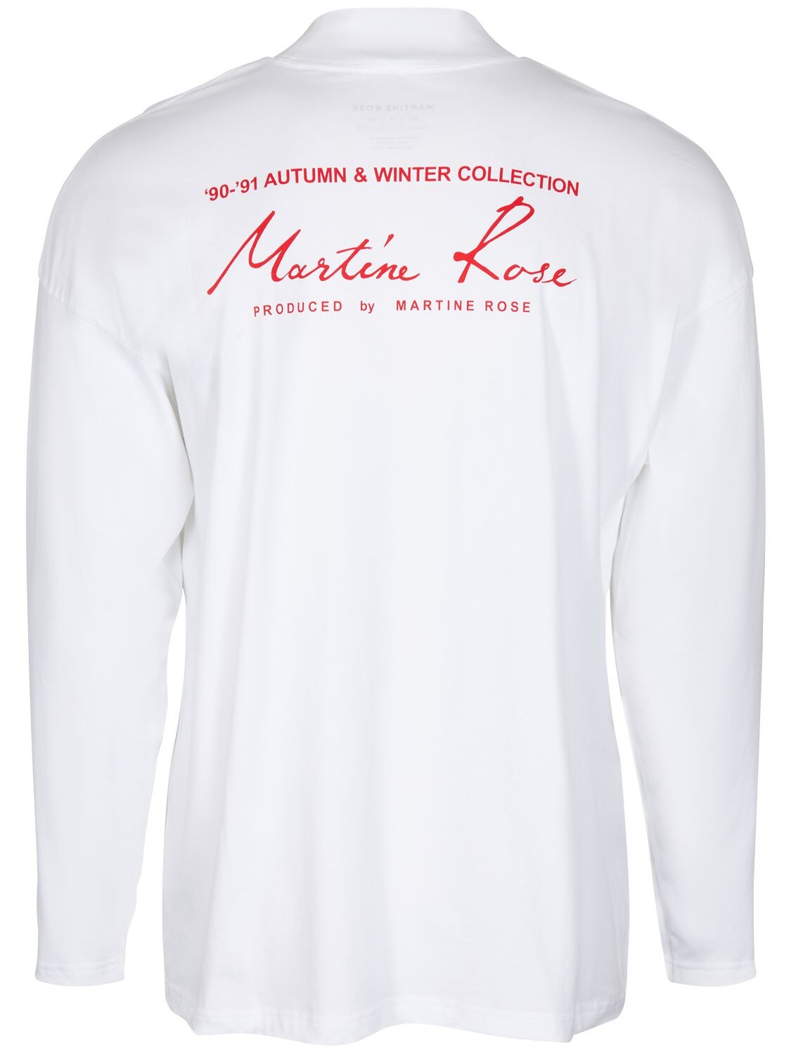 Martine Rose Season Logo Print Jersey Mock Ls T-shirt In White