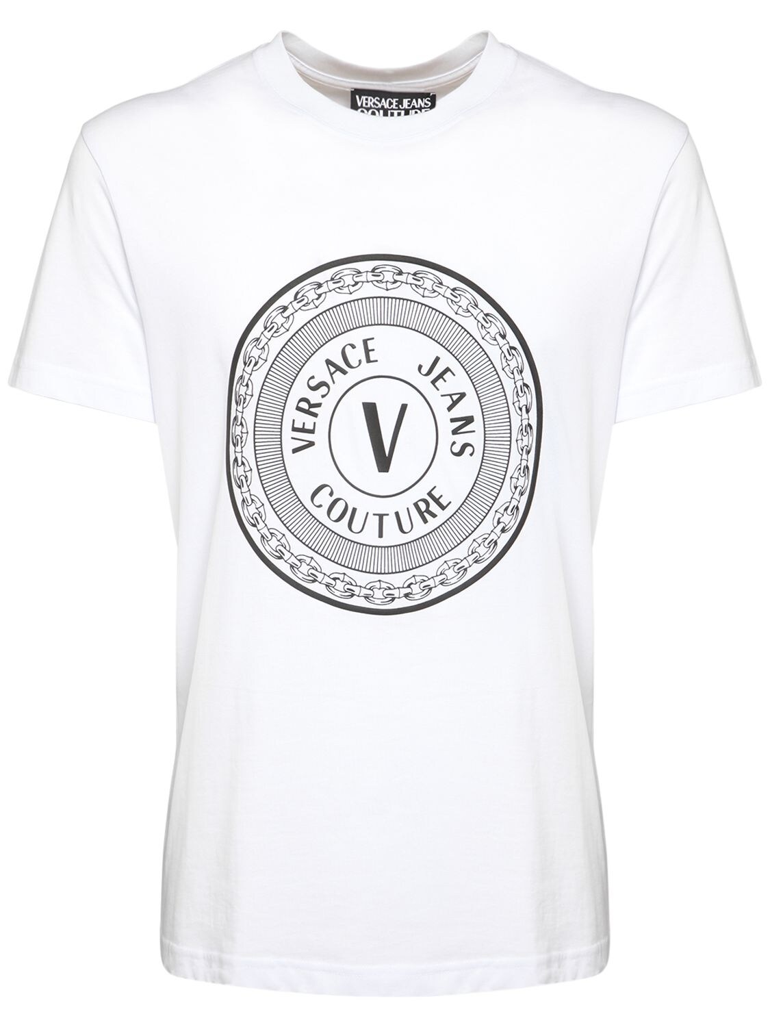 VERSACE JEANS COUTURE LOGO纯棉T恤,73IBQN004-MDAZ0