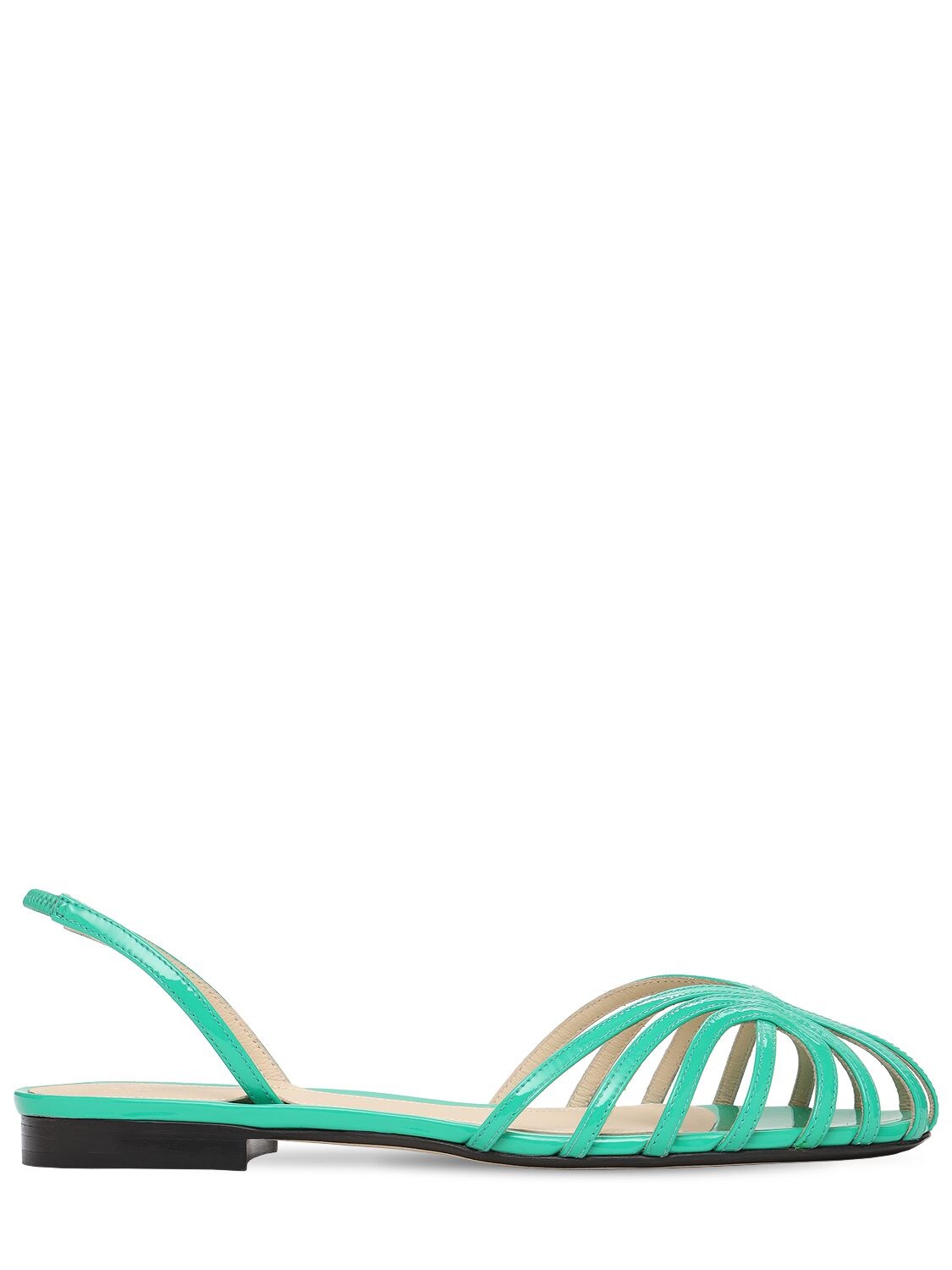 Alevì 10mm Lia Patent Leather Flats In Mint