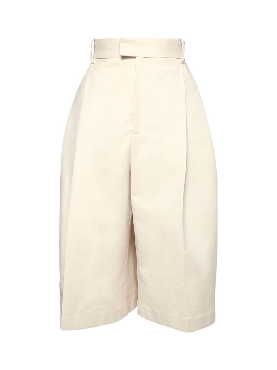 BOTTEGA VENETA Sanded Double Cotton Long Shorts