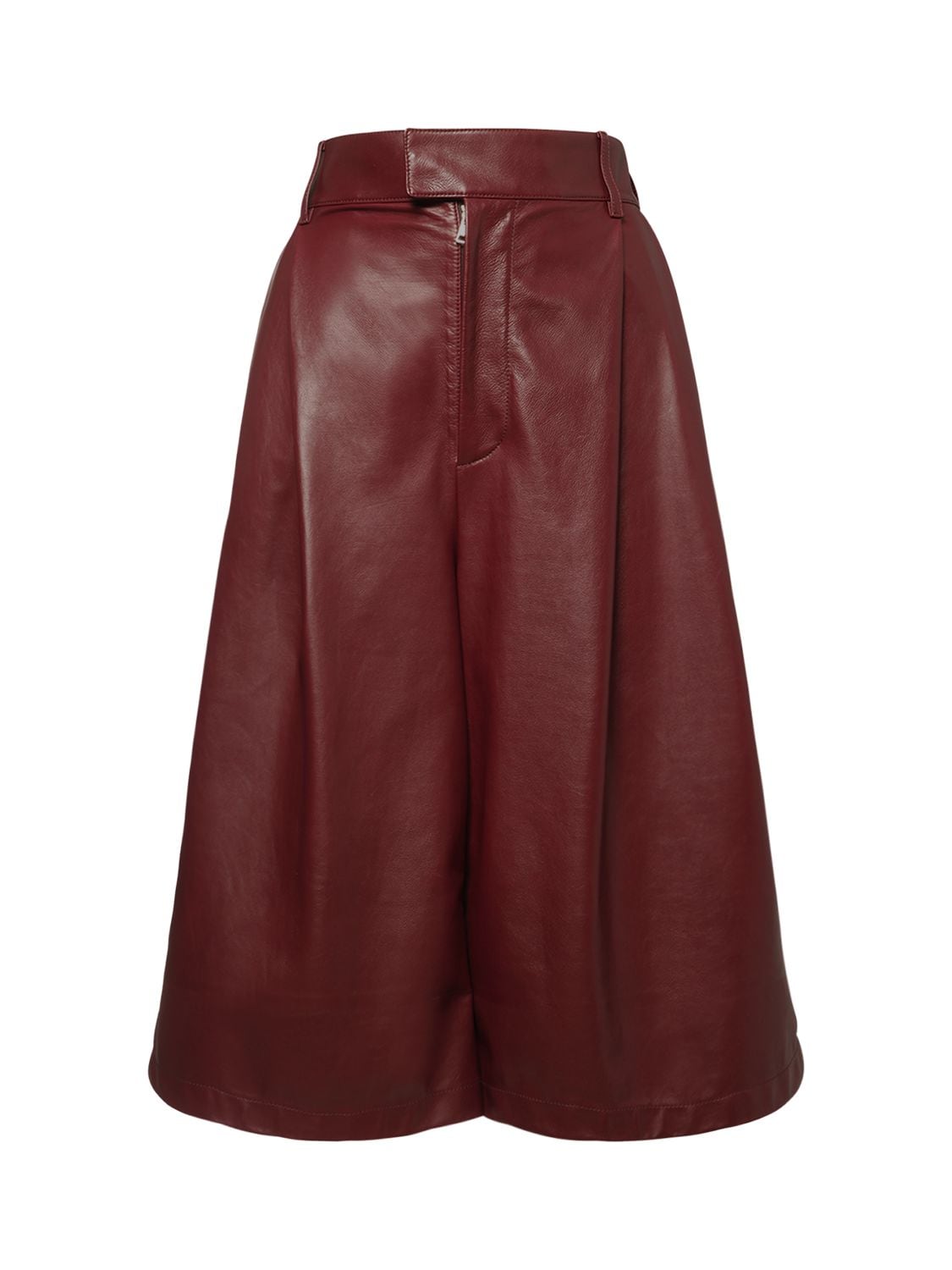 High Waist Leather Bermuda Shorts