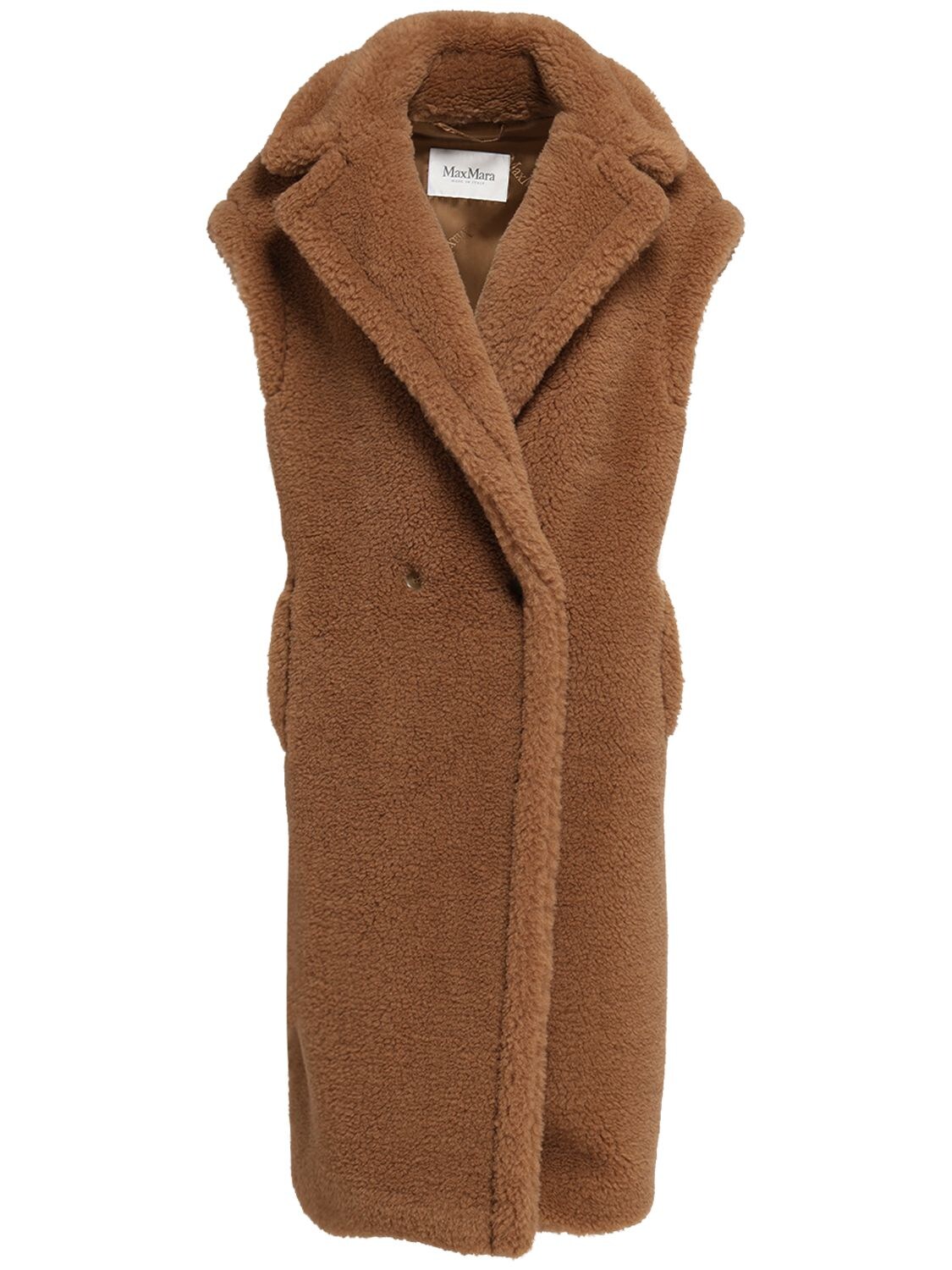Max Mara Camel & Silk Long Vest Coat
